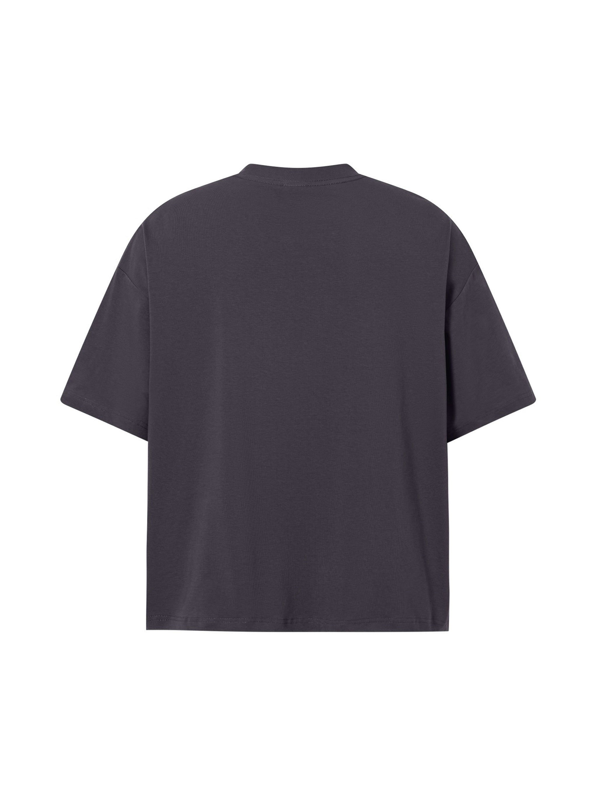 BLANKZ Sorona Box Tee 240 — Plum Purple, back view