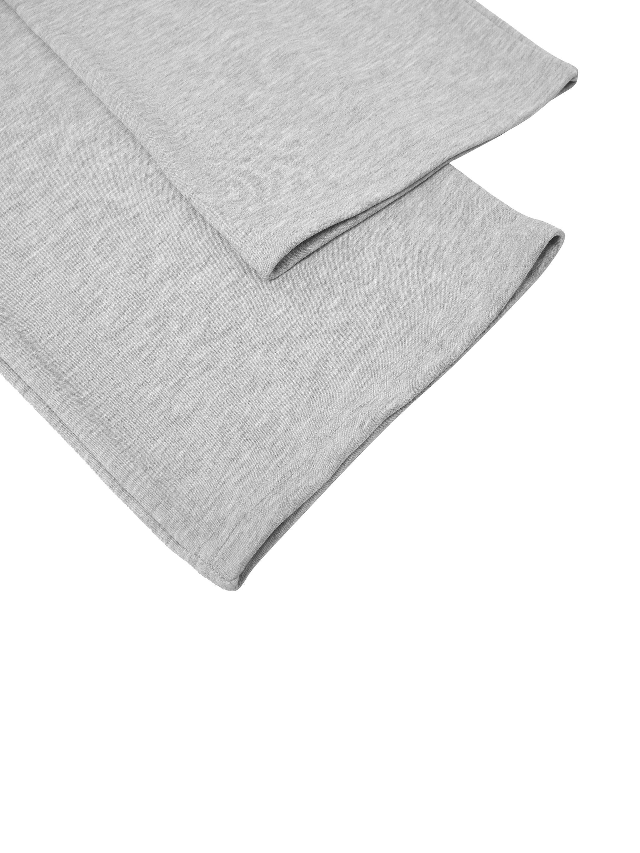 BLANKZ Essential Straight-Leg Sweatpants — Flower Gray, open hem detail