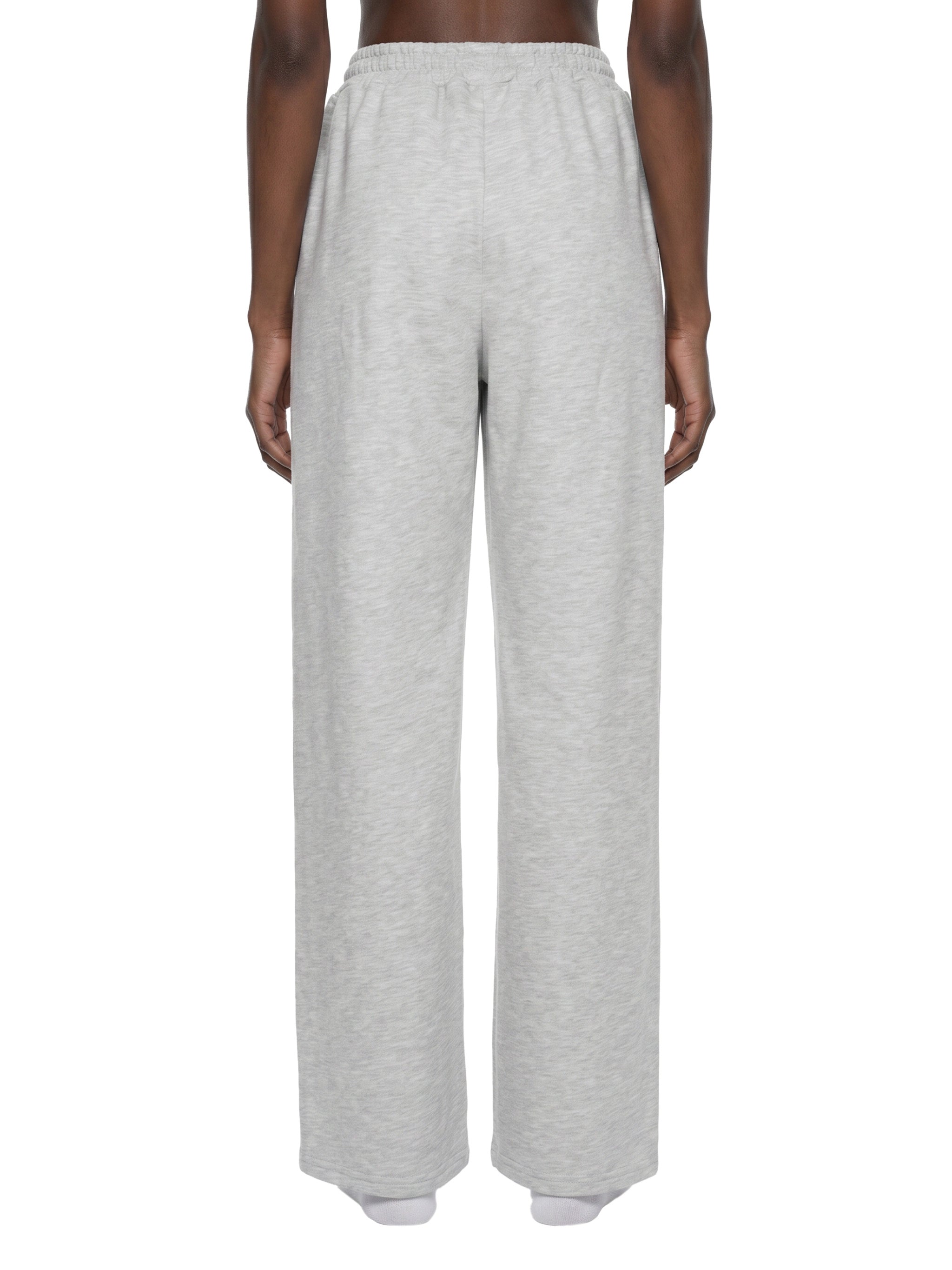BLANKZ Essential Straight-Leg Sweatpants — Flower Gray, relaxed front view on model