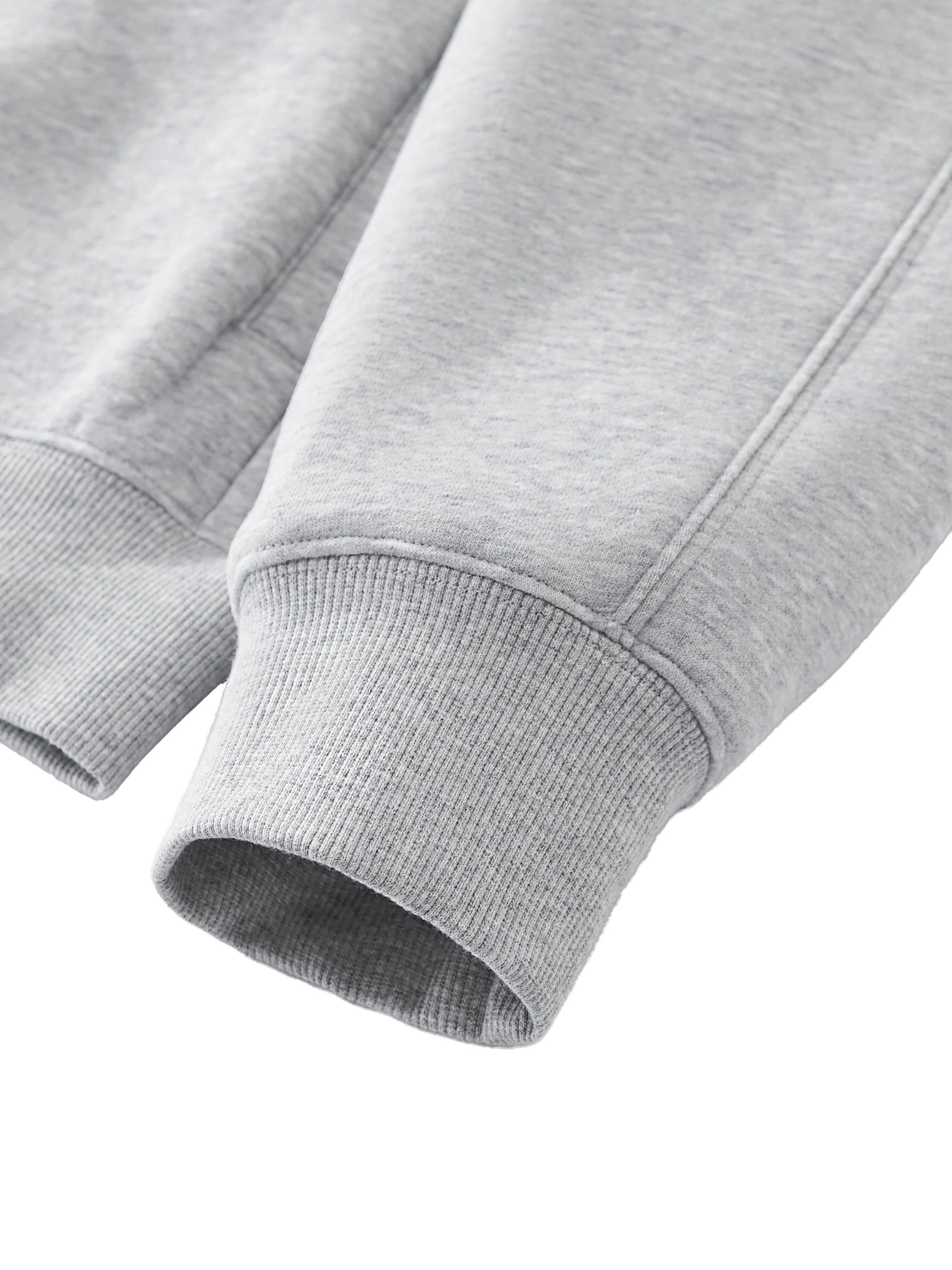 BLANKZ Clean Fleece Zip Jacket — Flower Gray, ribbed cuff detail