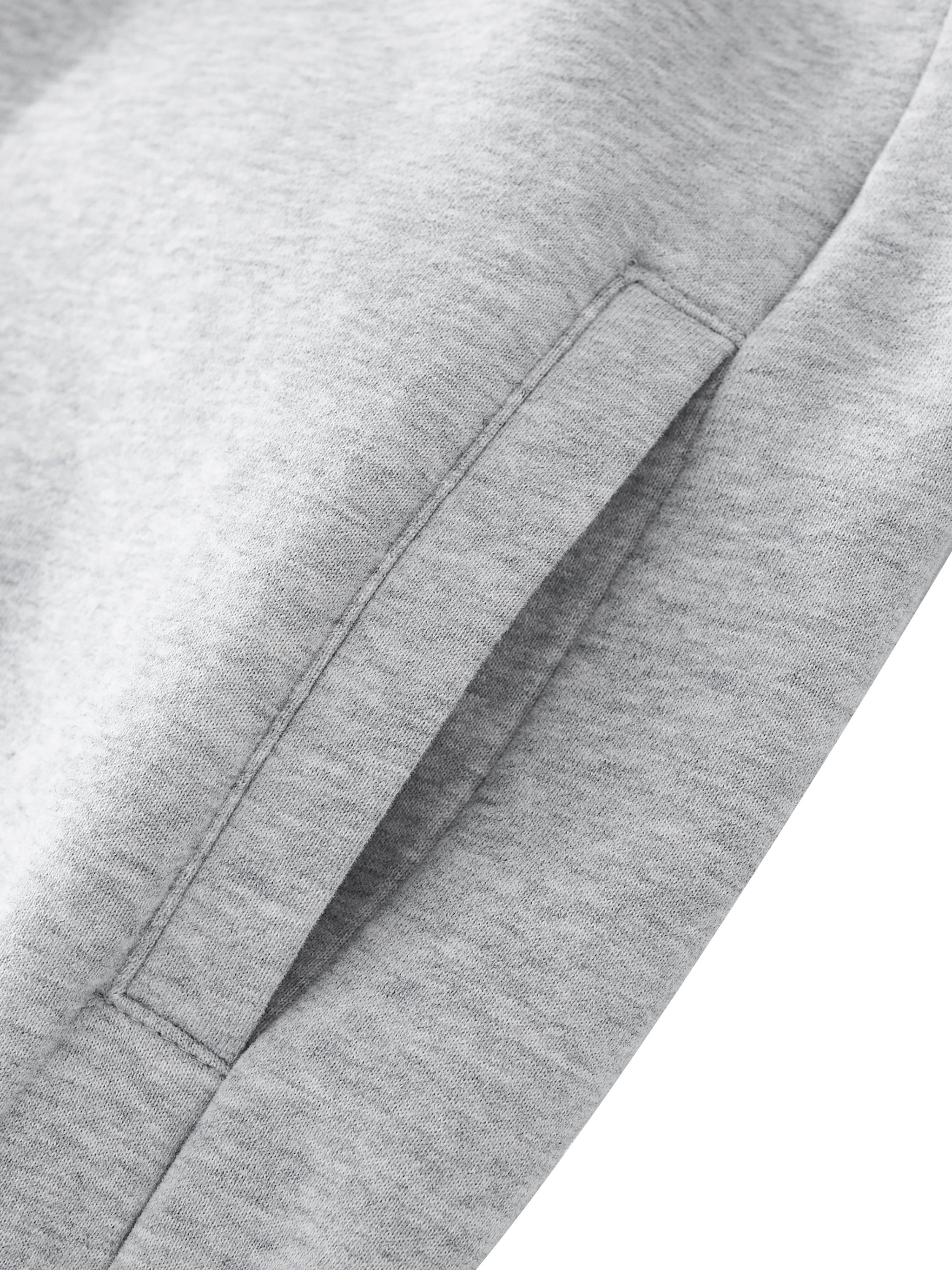 BLANKZ Clean Fleece Zip Jacket — Flower Gray, hem seam detail