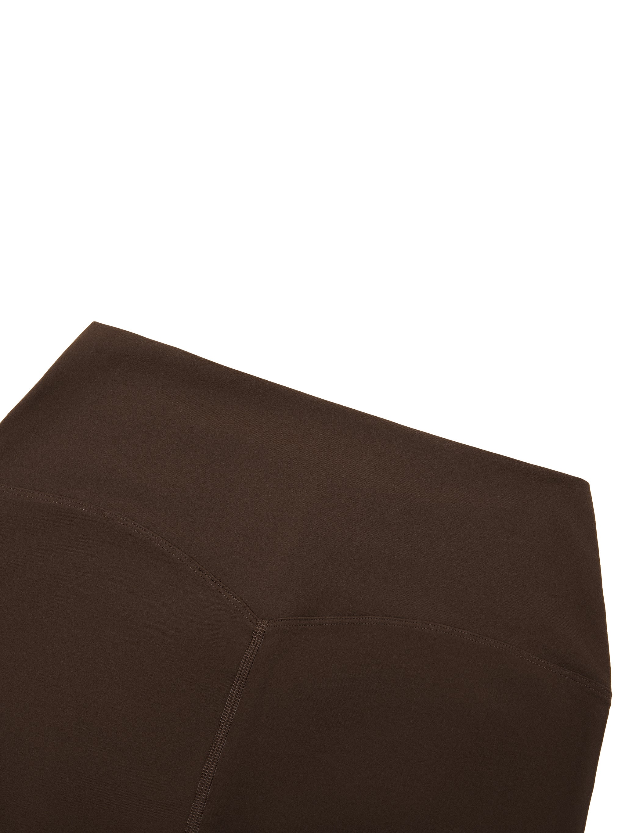 BLANKZ High-Waisted Yoga Leggings — Brown, waistband detail