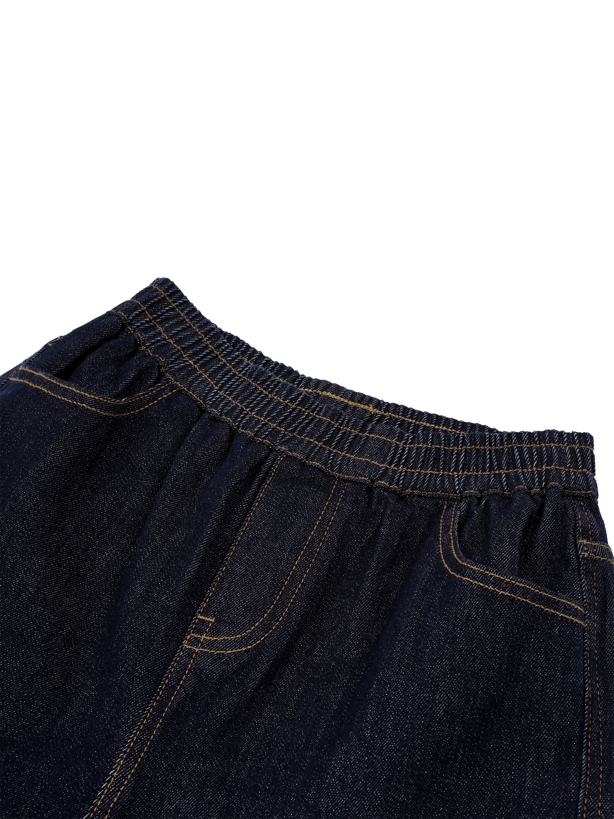 BLANKZ Kids' Straight Leg Elastic Waist Jeans — Dark Blue — elastic waistband and front pockets