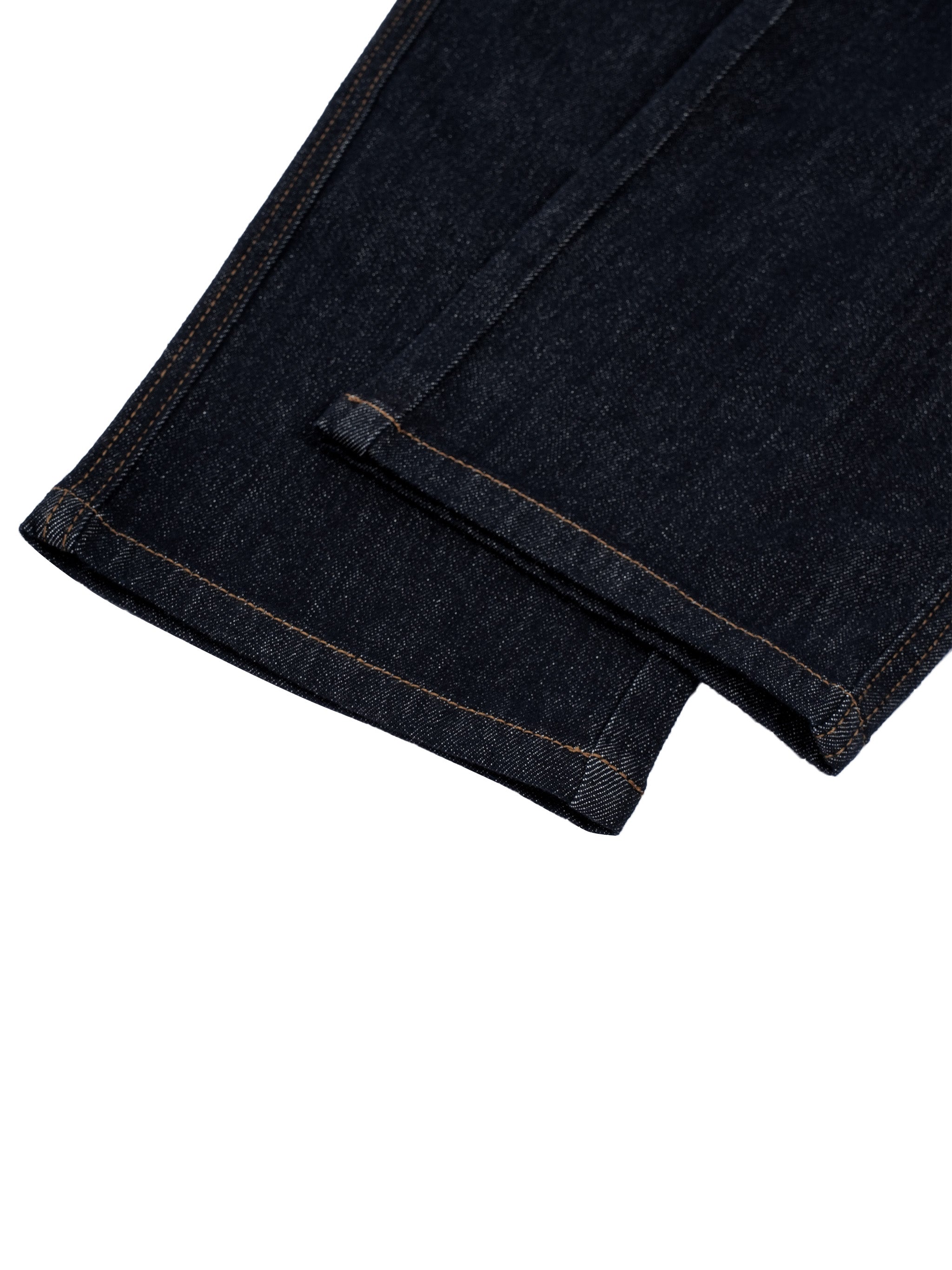 BLANKZ Kids' Straight Leg Elastic Waist Jeans — Dark Blue — finished leg hem