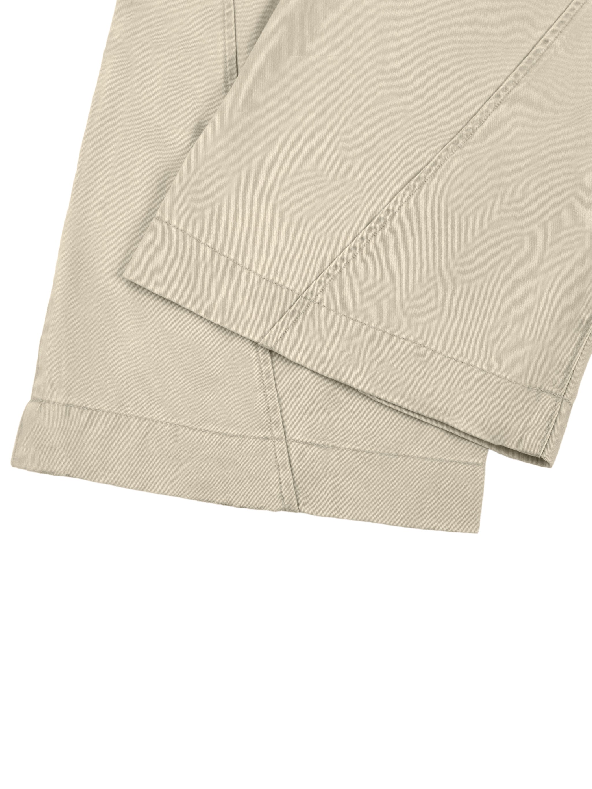 BLANKZ Structured Barrel Trouser — barrel leg seam and hem detail