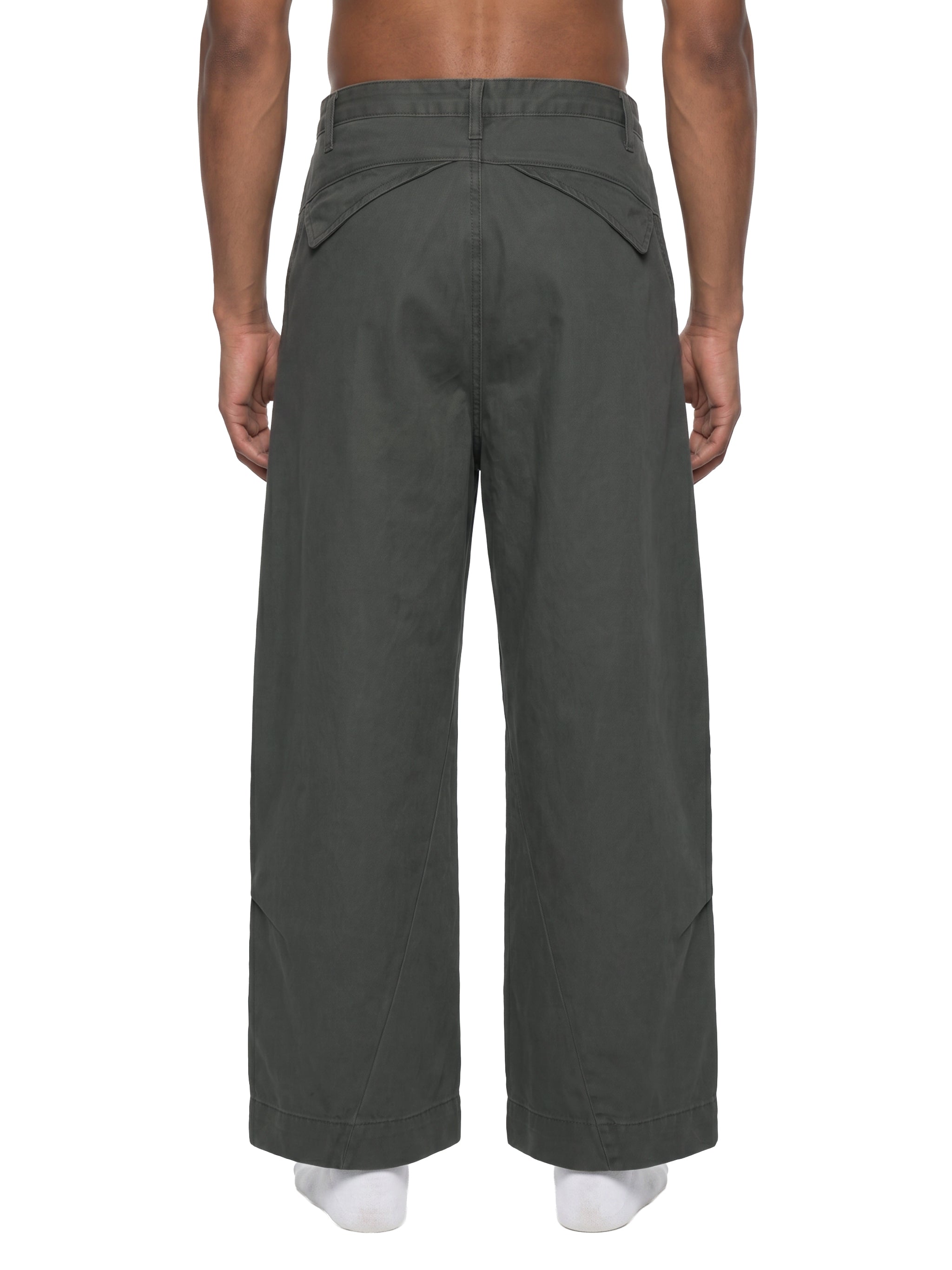 BLANKZ Structured Barrel Trouser — Dark Gray, back on model