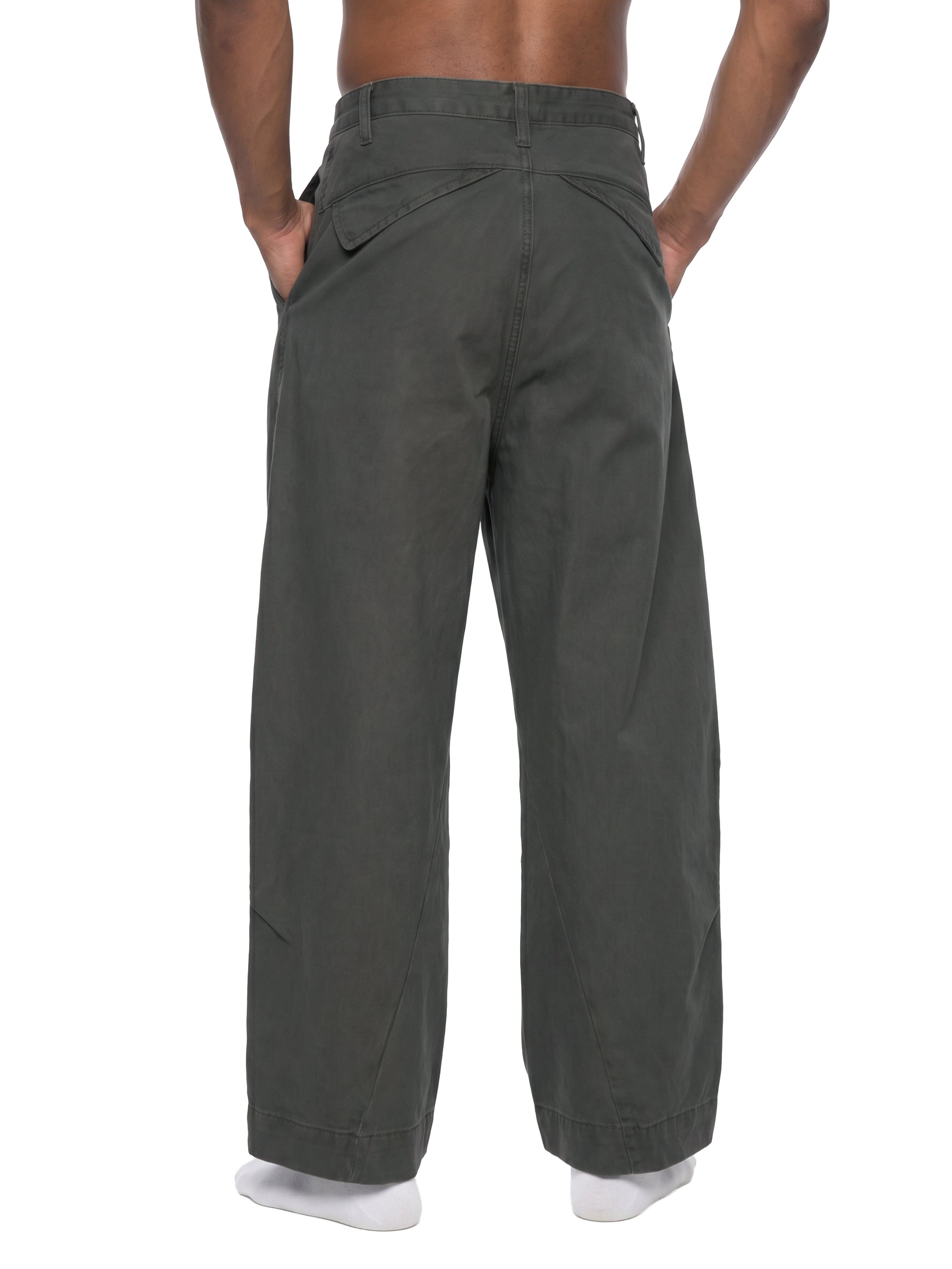 BLANKZ Structured Barrel Trouser — Dark Gray, relaxed front on model