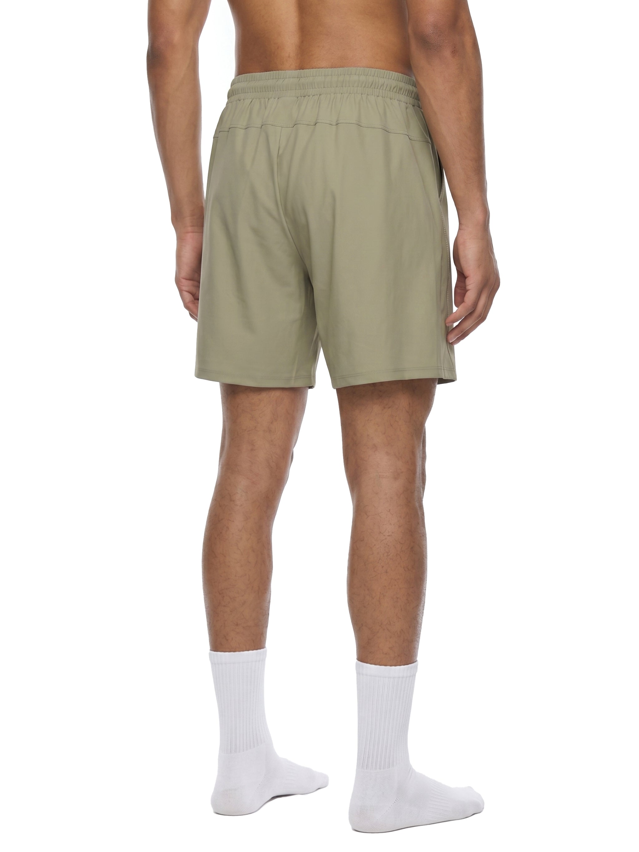 BLANKZ Light Drawstring Short — Khaki, alternate back on model