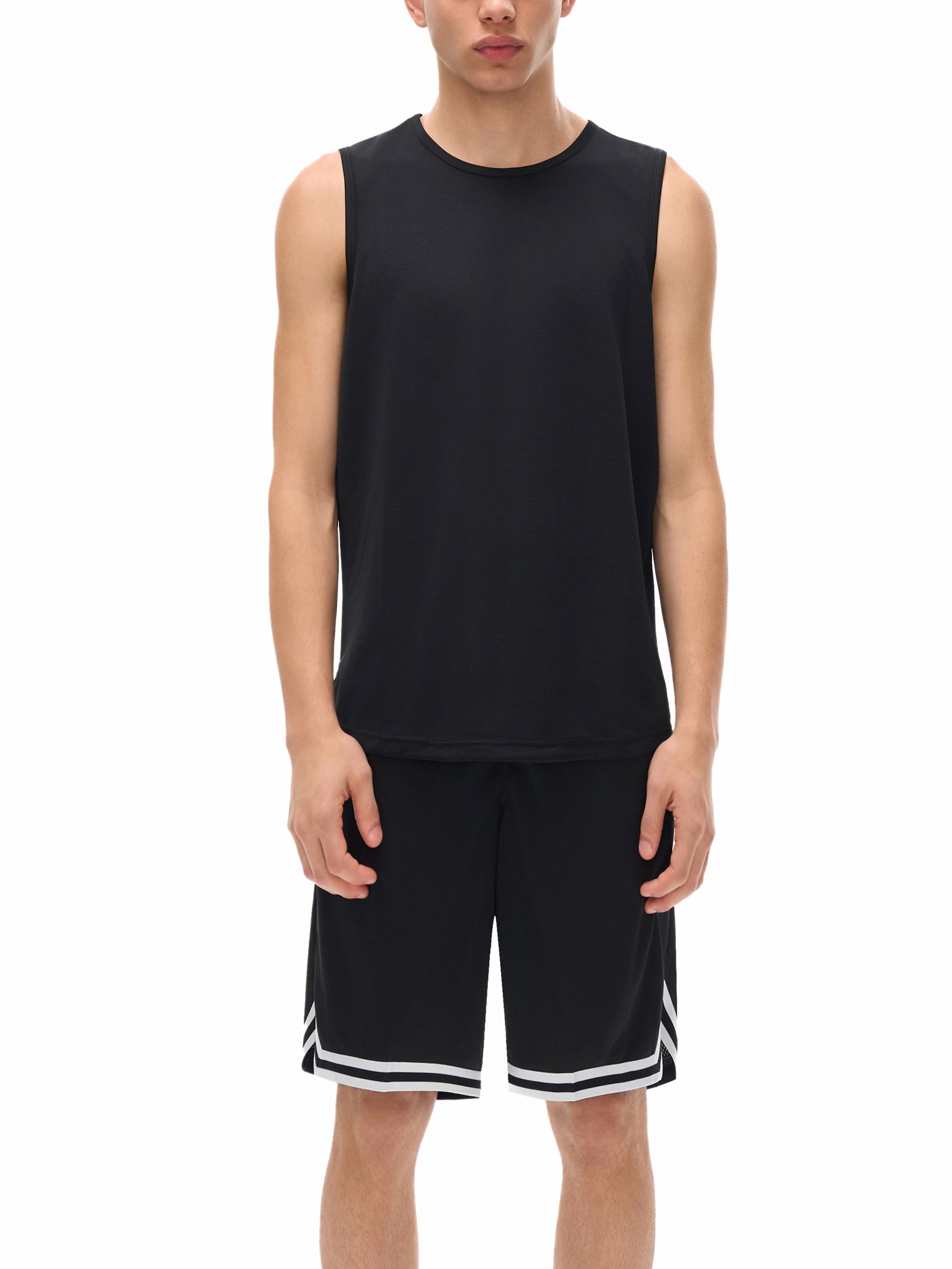 BLANKZ Lightweight Sport Jersey — Black — worn front view