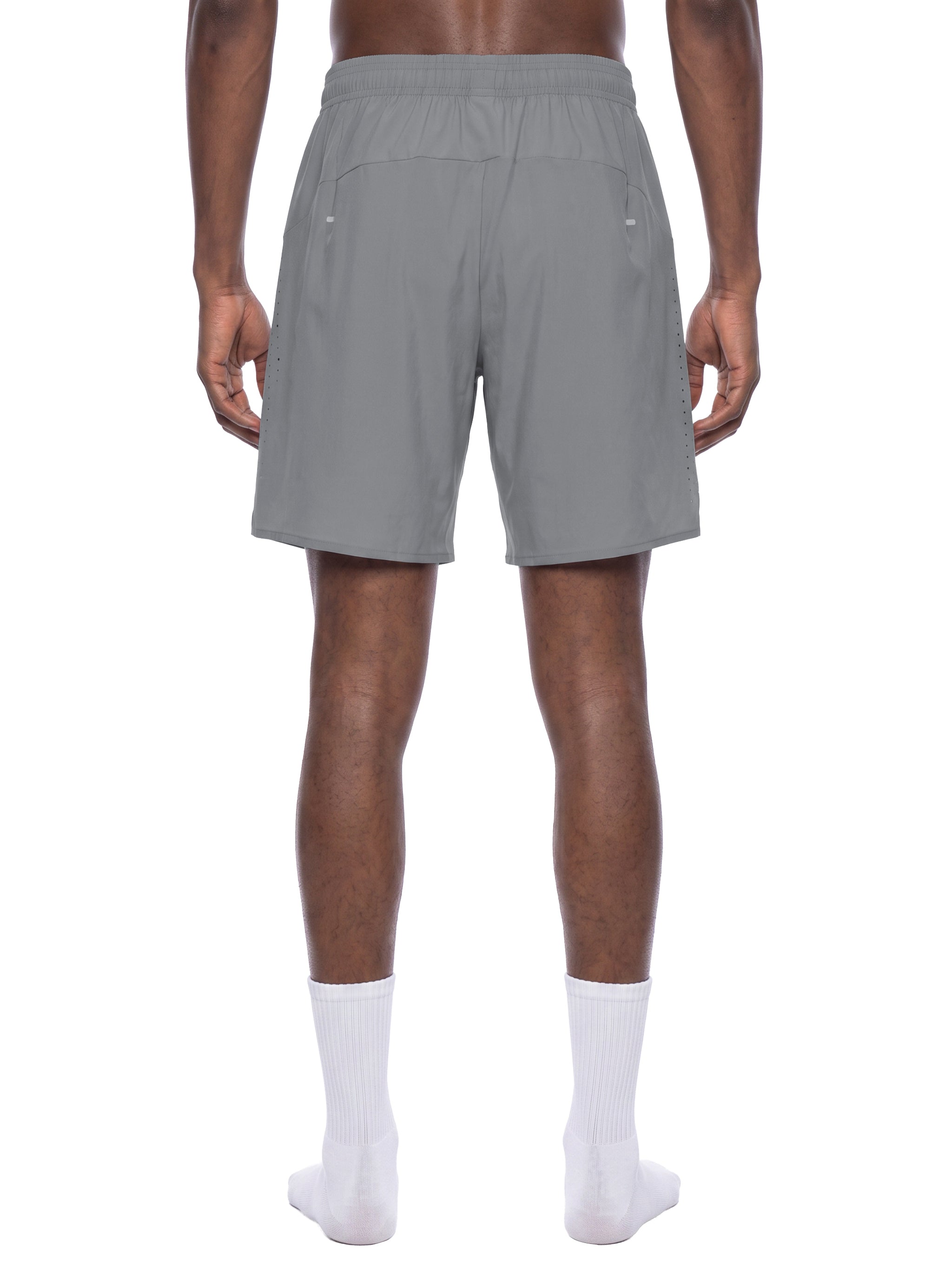 BLANKZ Regular Fit Performance Shorts — Light Gray, alternate front on model