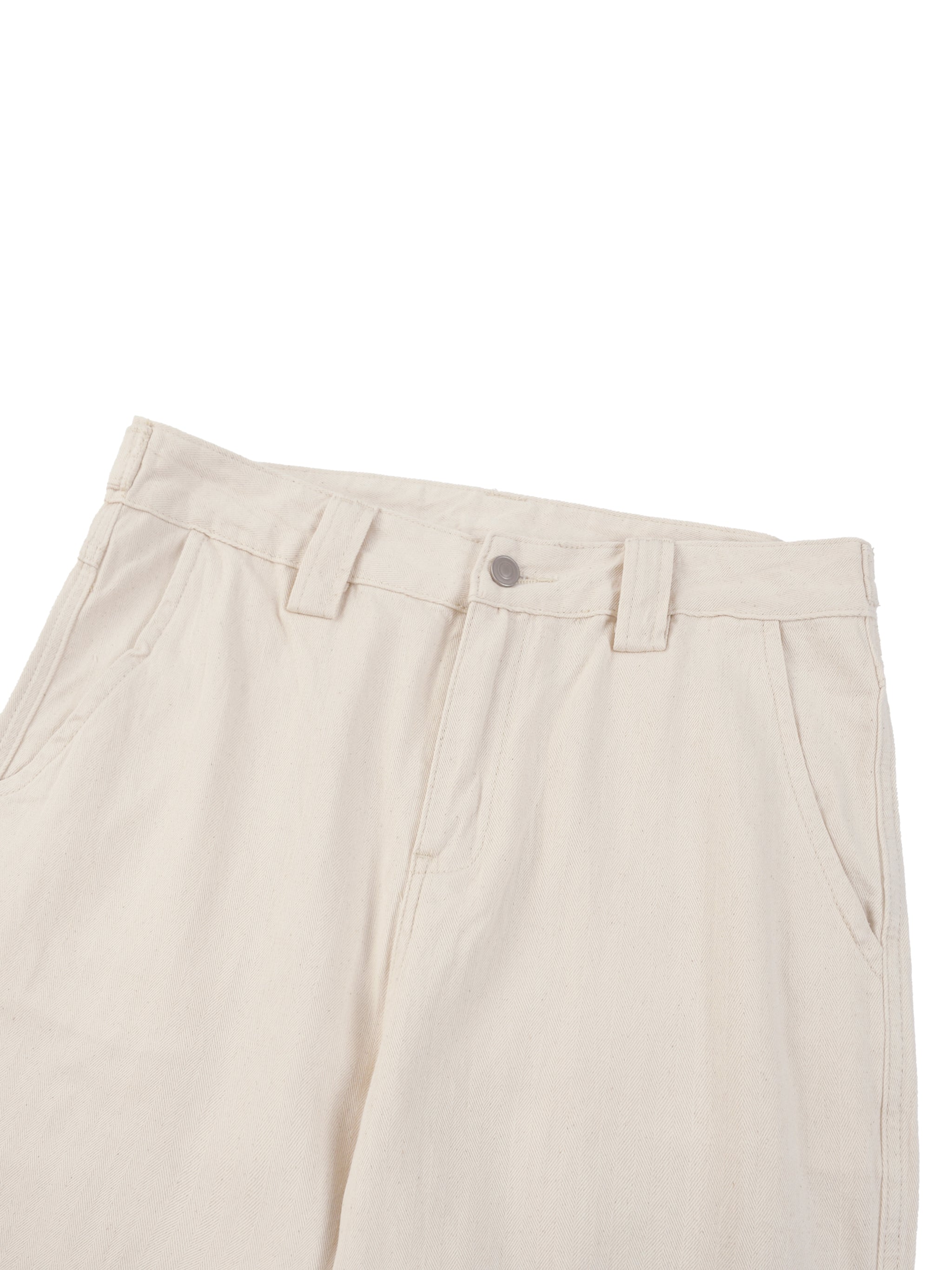 BLANKZ Everyday Straight Jean — Mild Apricot — waistband and zip fly
