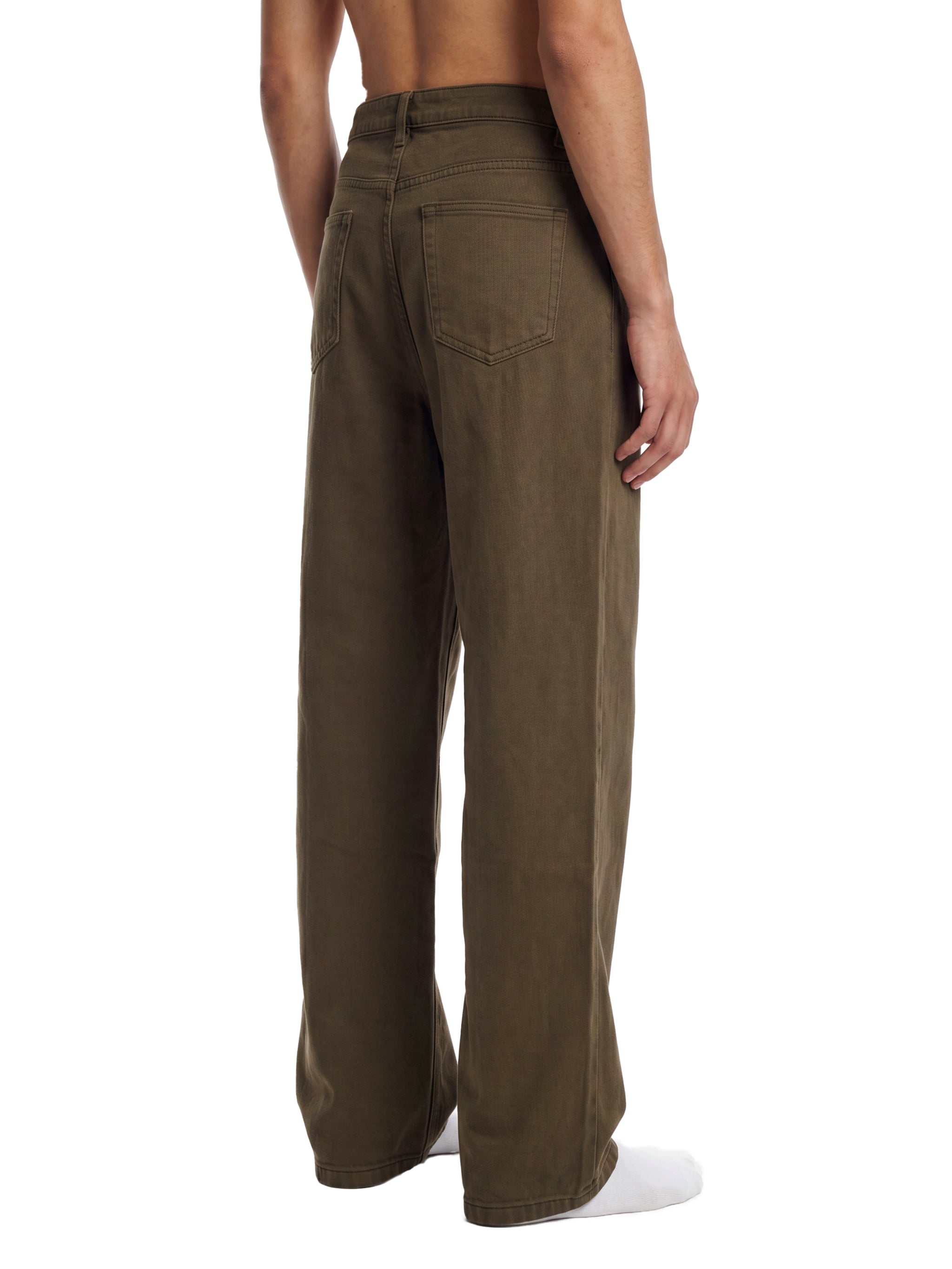 BLANKZ Washed Straight Jean — Model wearing the garment, rear three-quarter view