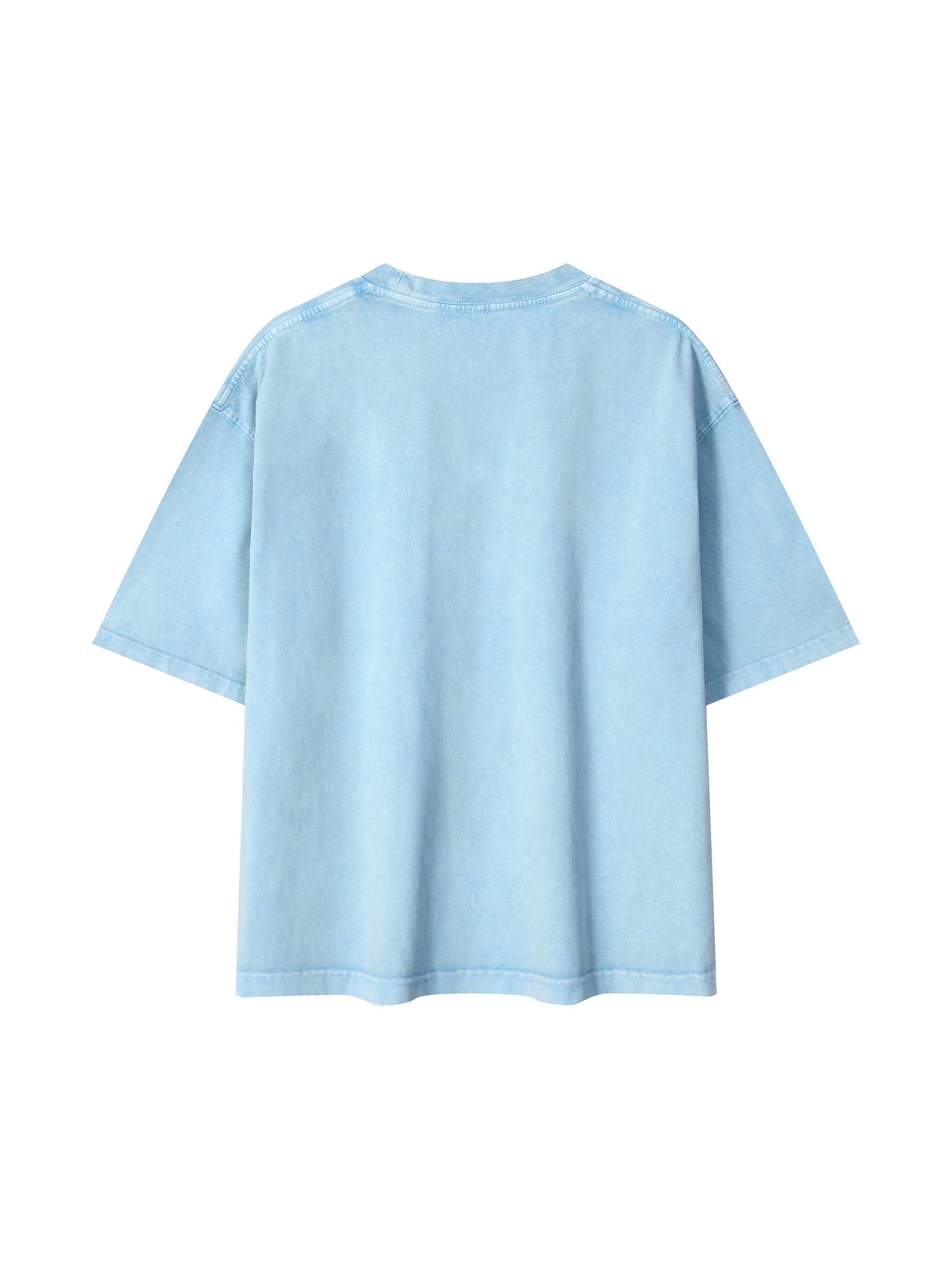 BLANKZ Mineral Box Tee — Sky Blue, back view