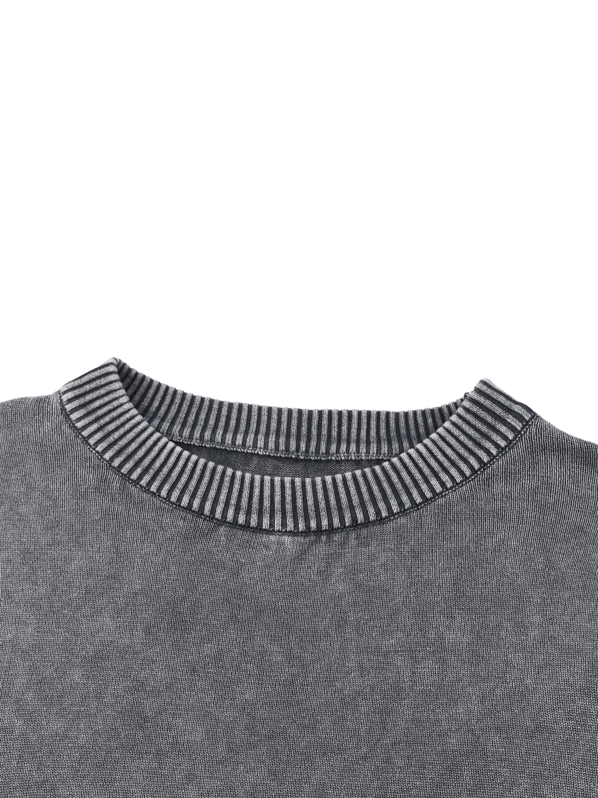 BLANKZ Mineral Crew Sweater — Gray — ribbed crewneck
