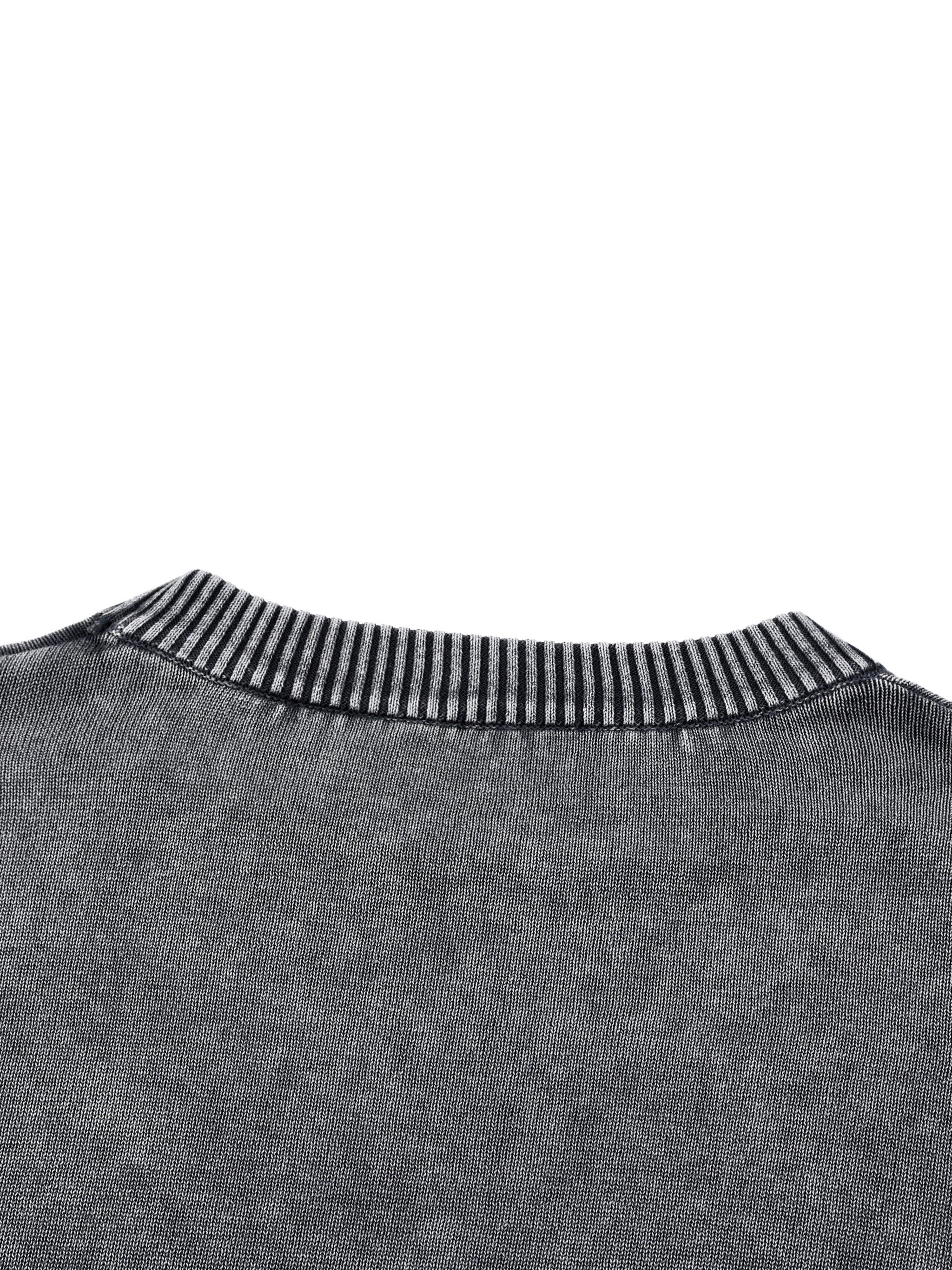 BLANKZ Mineral Crew Sweater — Gray — back neckline
