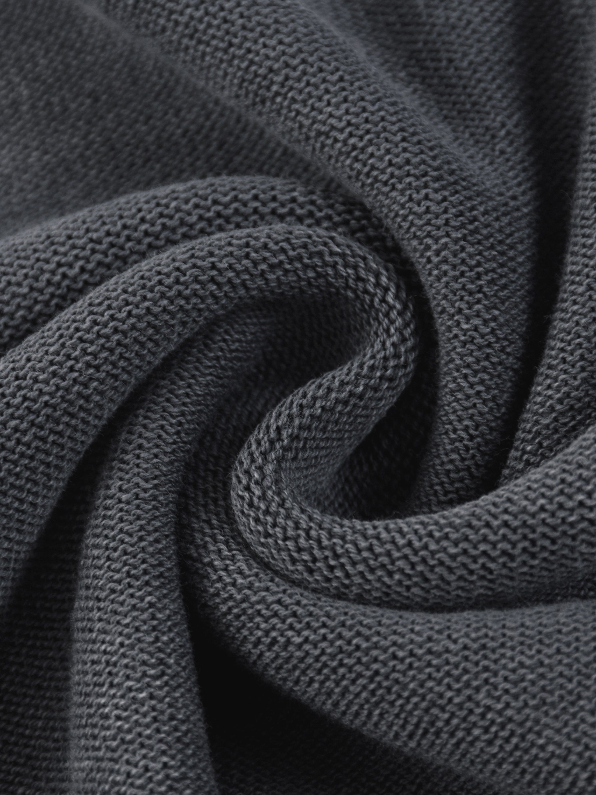 BLANKZ Mineral Crew Sweater — Gray — reverse knit texture