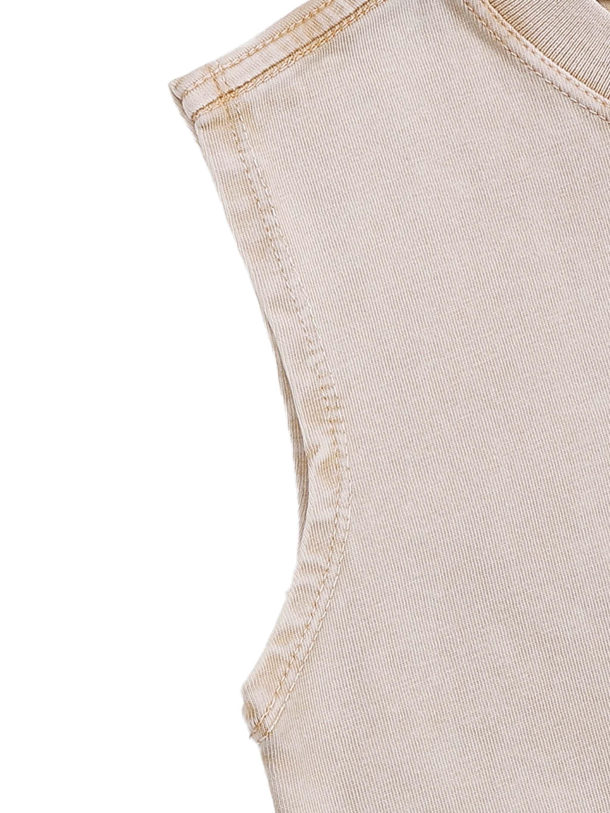BLANKZ Kids' Snow Washed Tank Top — Khaki — armhole stitching detail