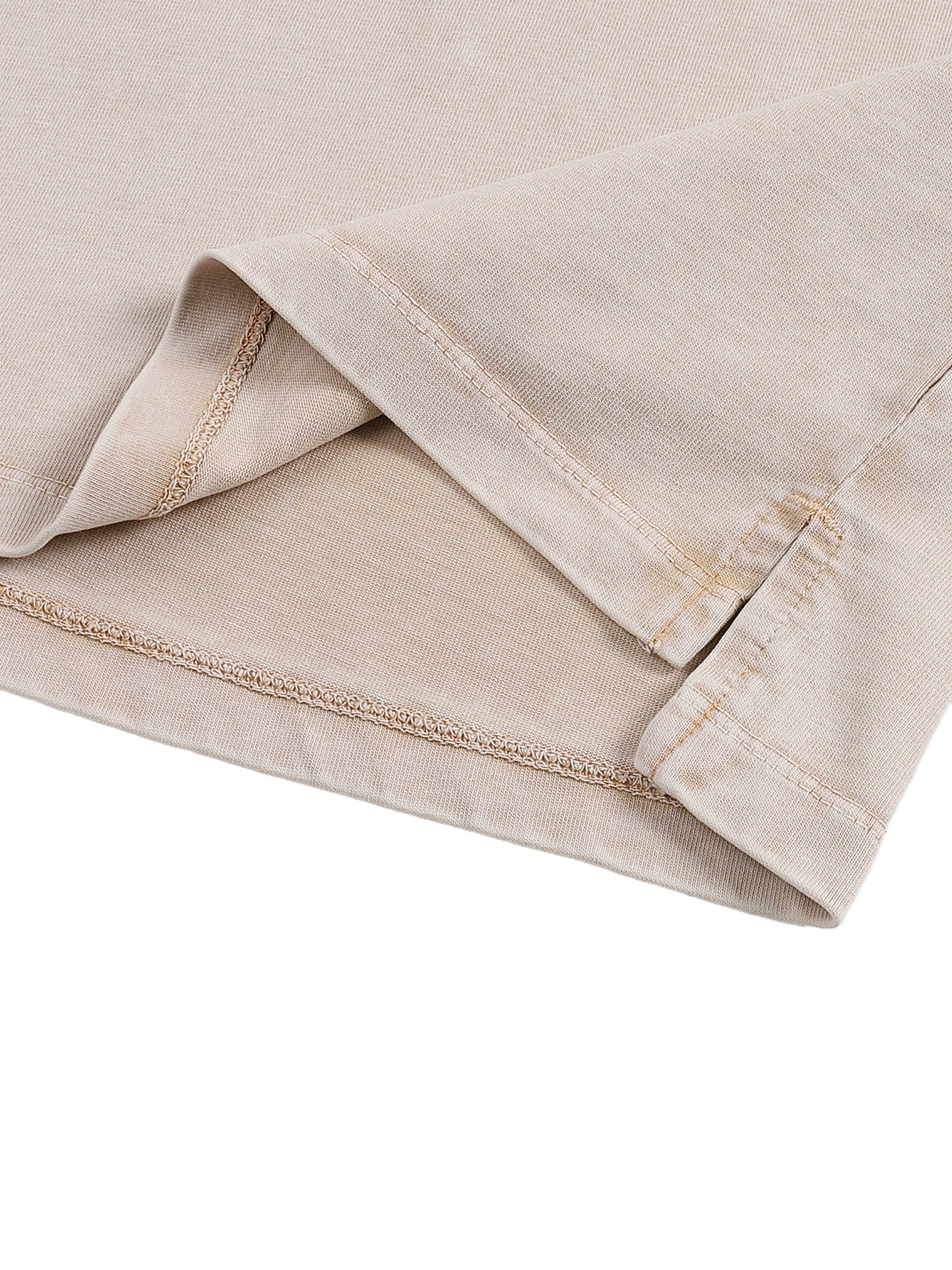 BLANKZ Kids' Snow Washed Tank Top — Khaki — side seam and hem detail