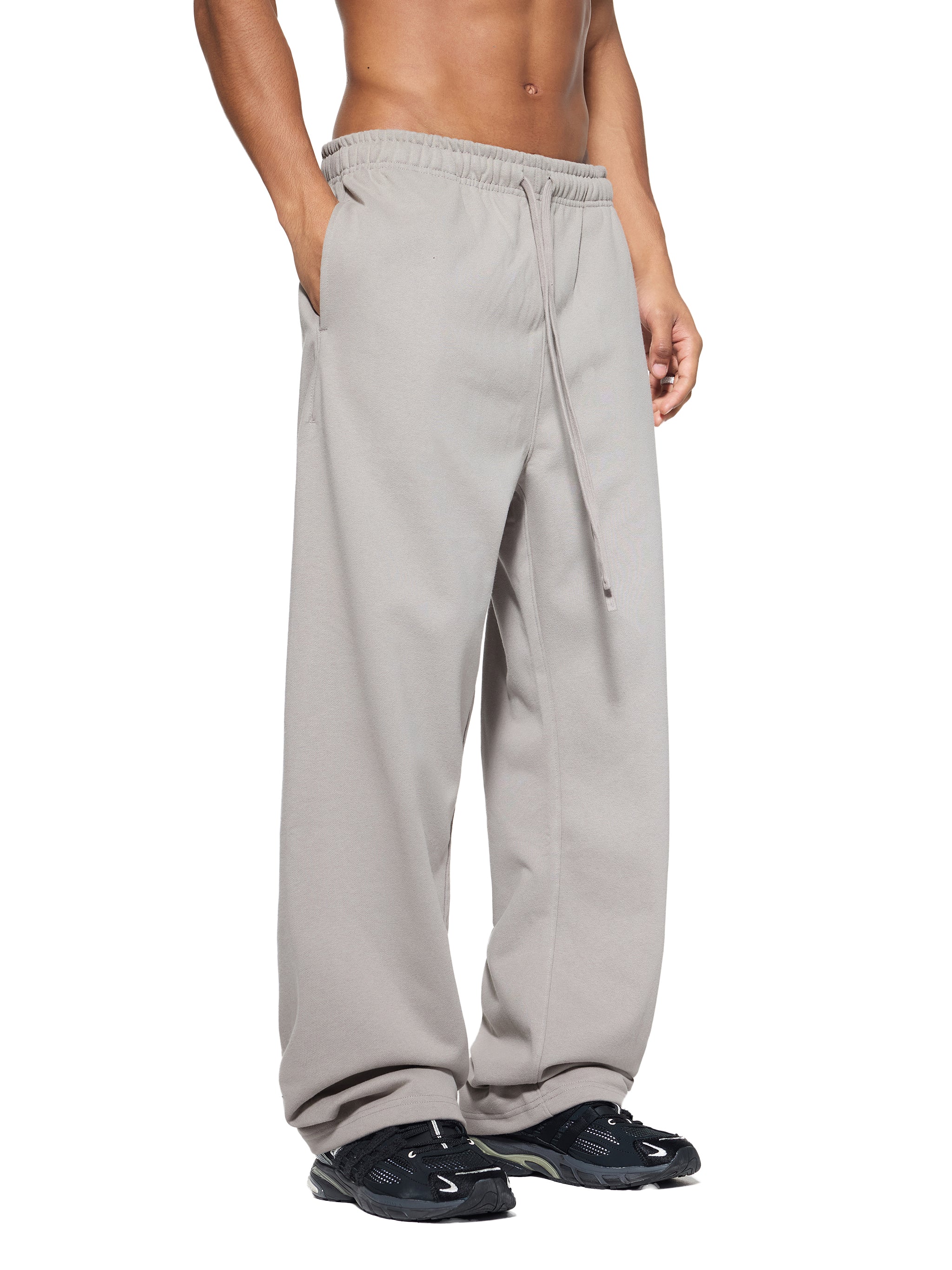 BLANKZ Heavy Straight Sweatpant — Model wearing the garment, front three-quarter view