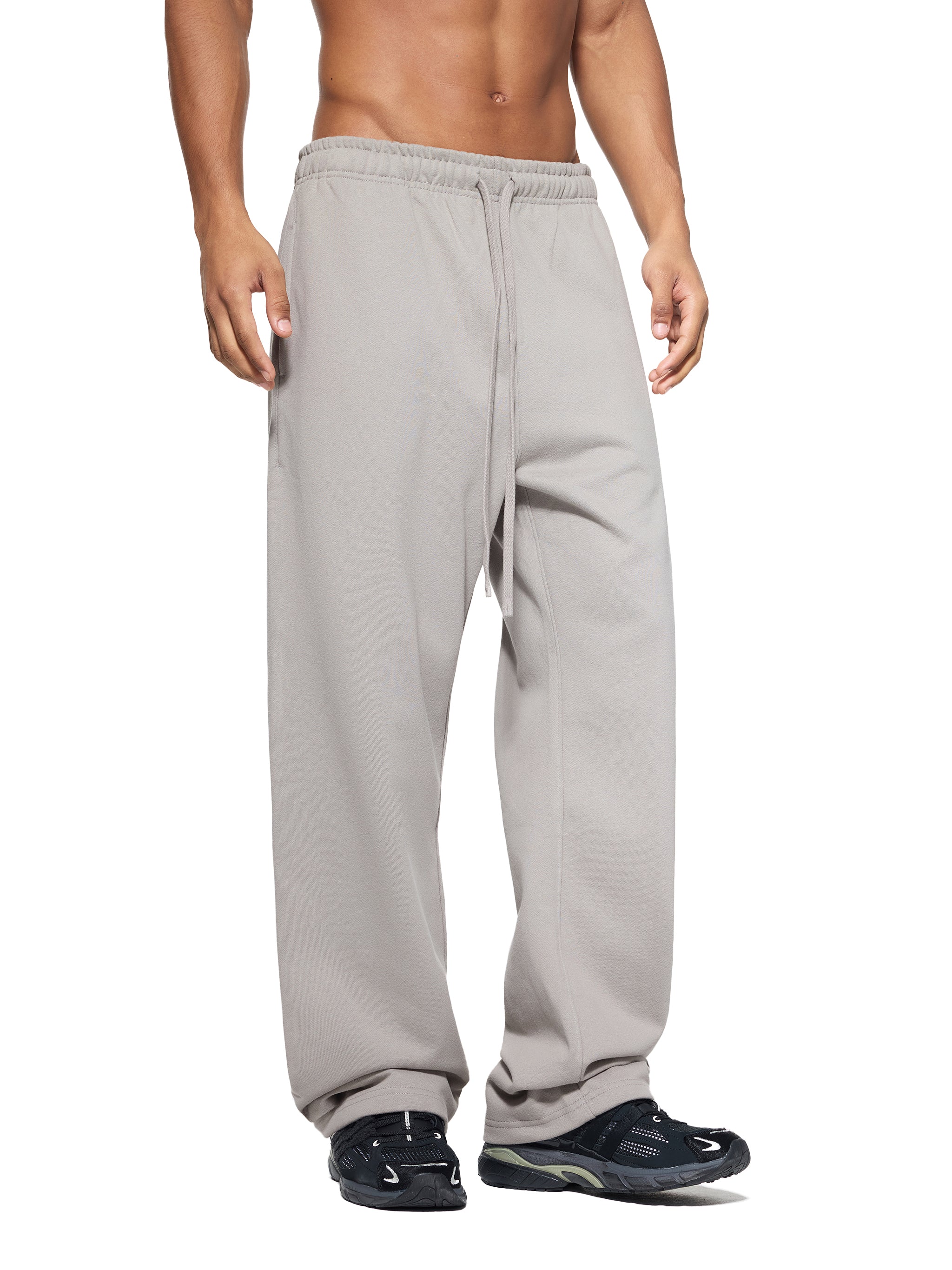 BLANKZ Heavy Straight Sweatpant — Model wearing the garment, front three-quarter view