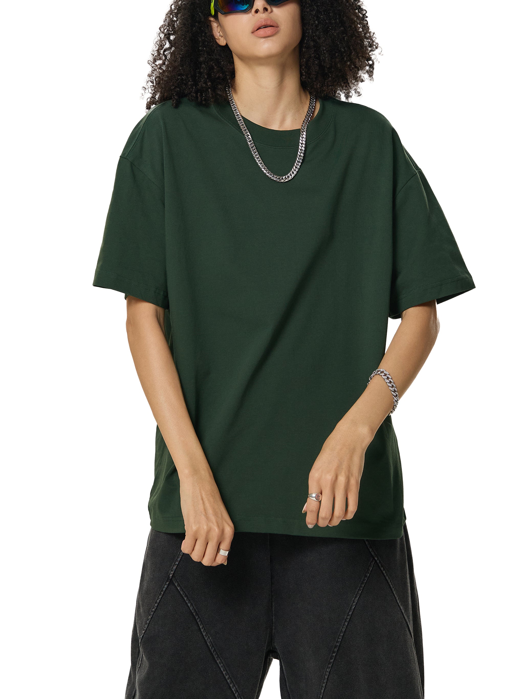 BLANKZ Sorona Quick-Dry Cooling Tee — Green, styled front on female model