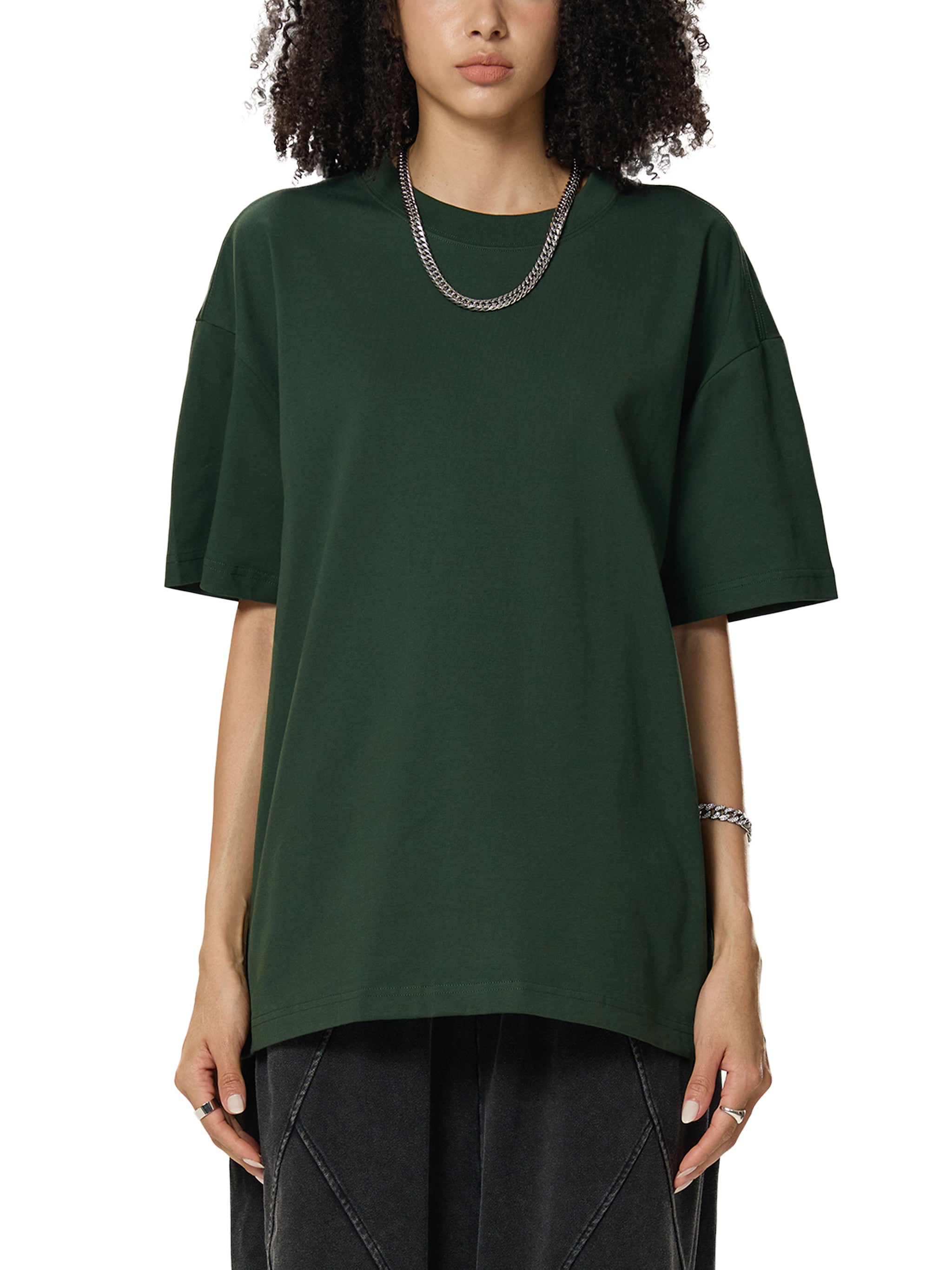 BLANKZ Sorona Quick-Dry Cooling Tee — Green, front on female model