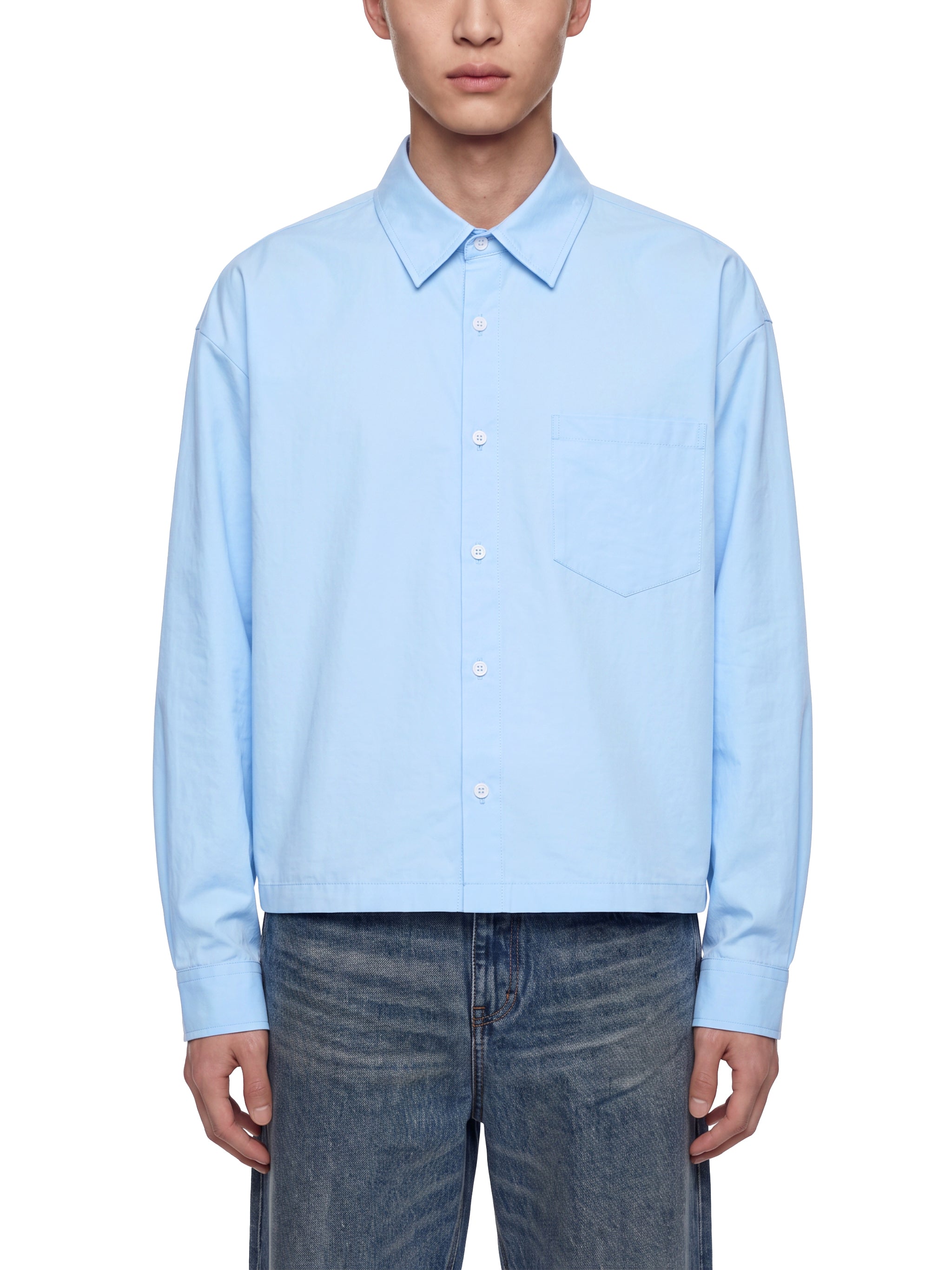 BLANKZ Light Long-Sleeve Shirt — Model wearing the garment, front view
