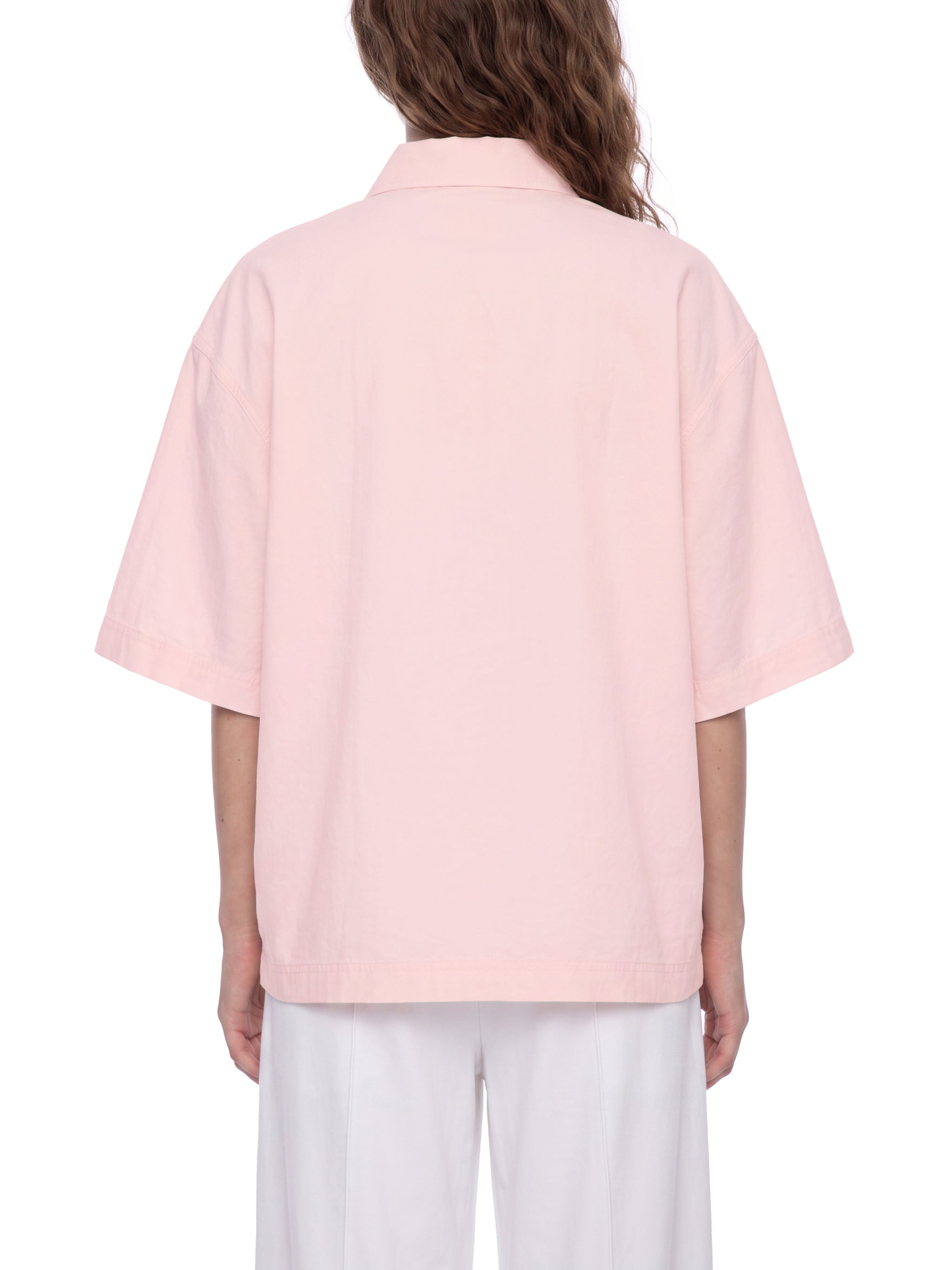BLANKZ Light Short-Sleeve Shirt — Light Pink — worn back view