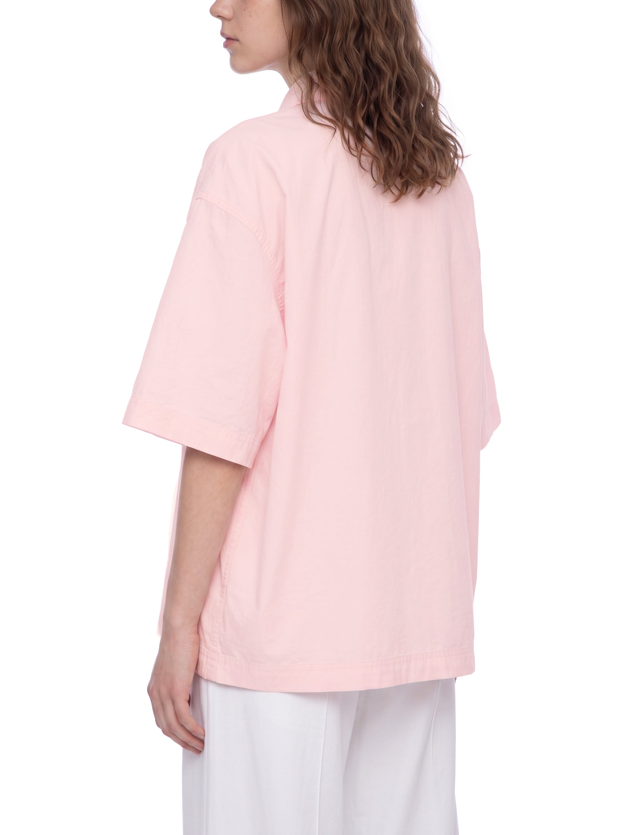 BLANKZ Light Short-Sleeve Shirt — Light Pink — angled back view