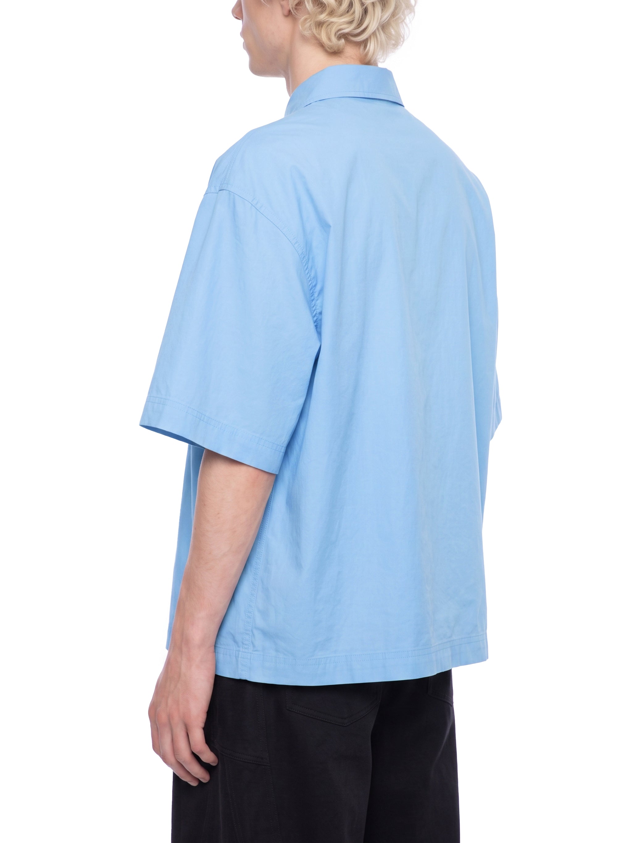 BLANKZ Light Short-Sleeve Shirt — Blue — angled back view