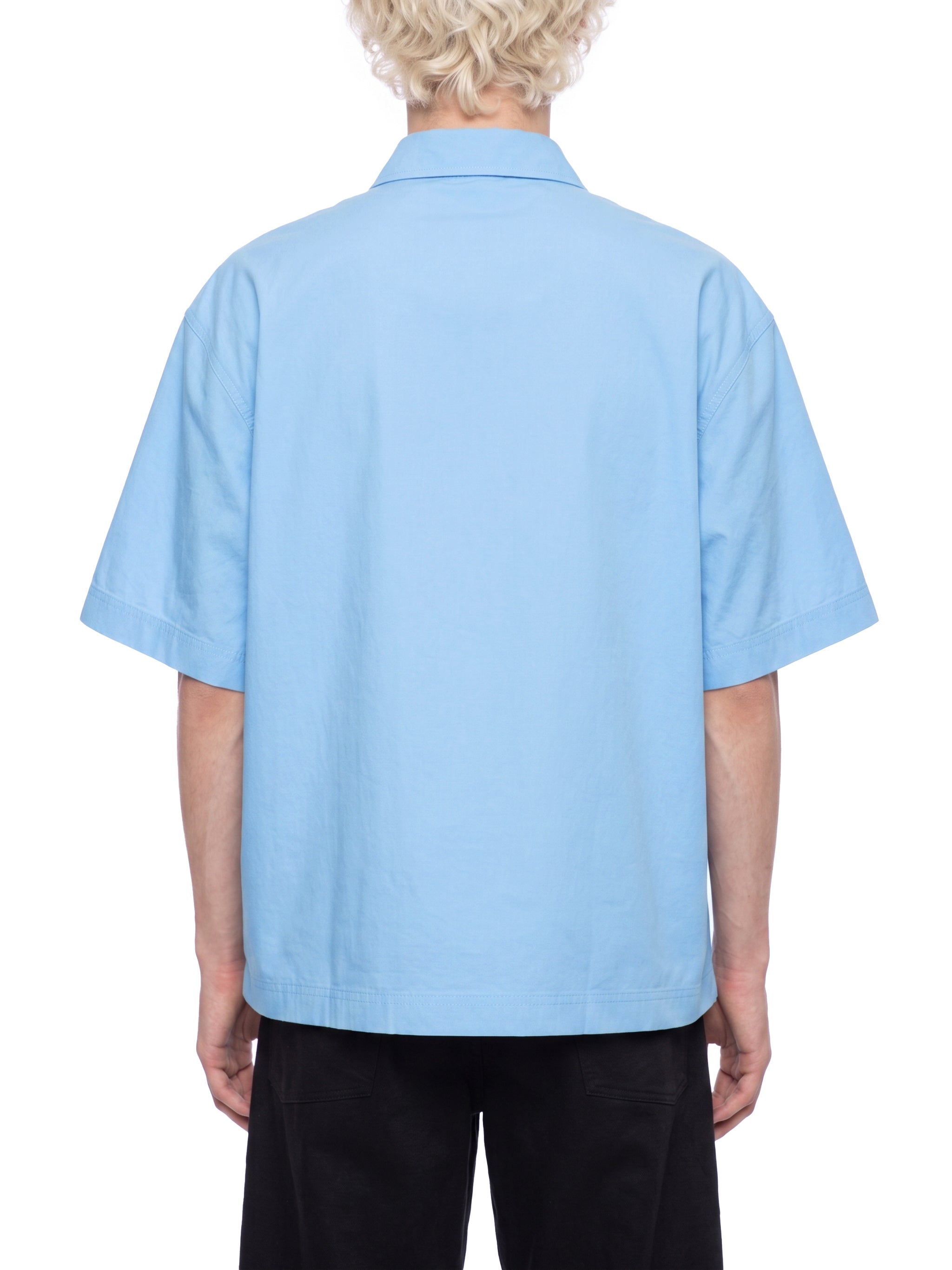 BLANKZ Light Short-Sleeve Shirt — Blue — worn back view