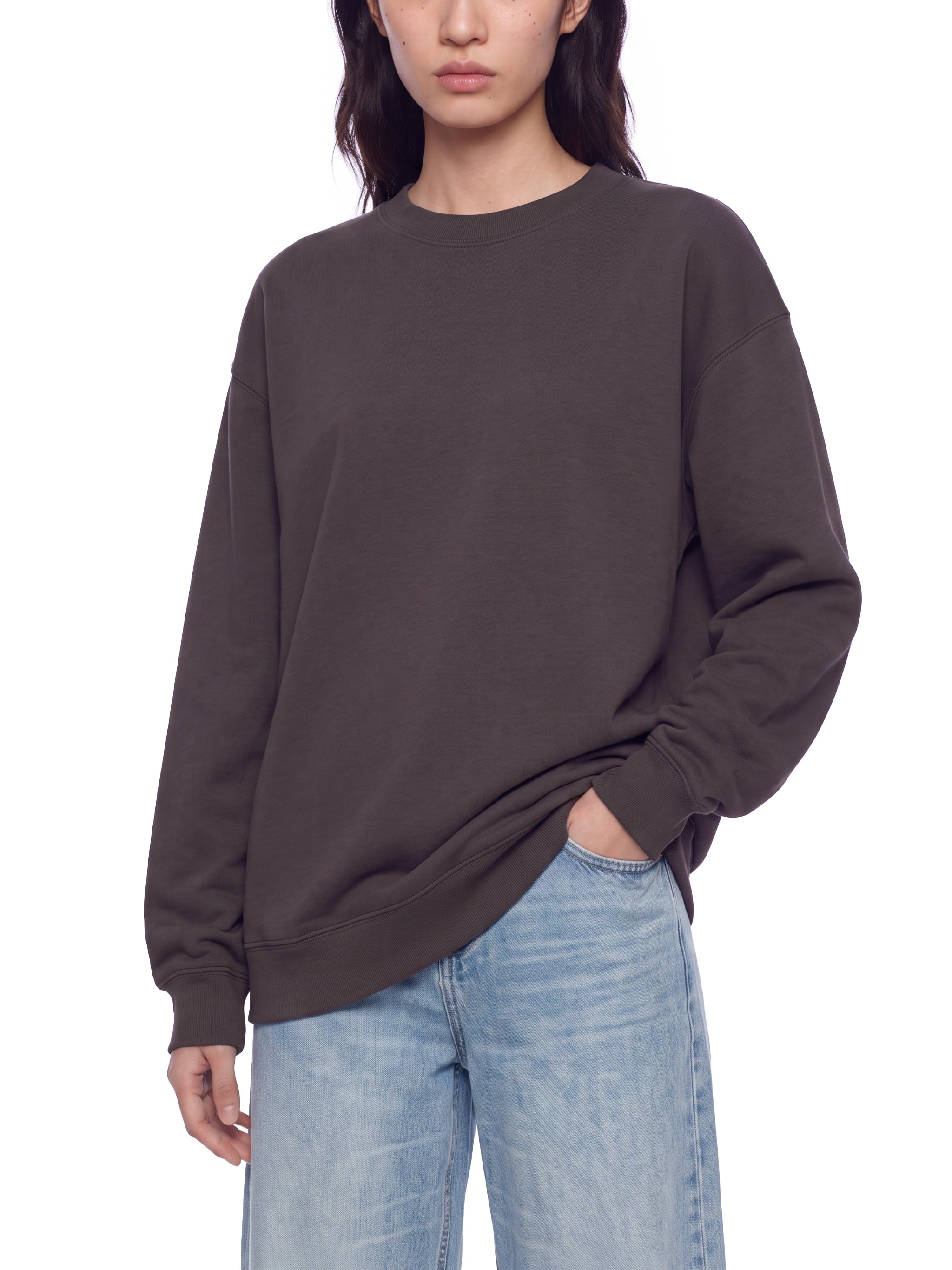 BLANKZ Heavyweight Crew 420 — Model wearing the garment, front view