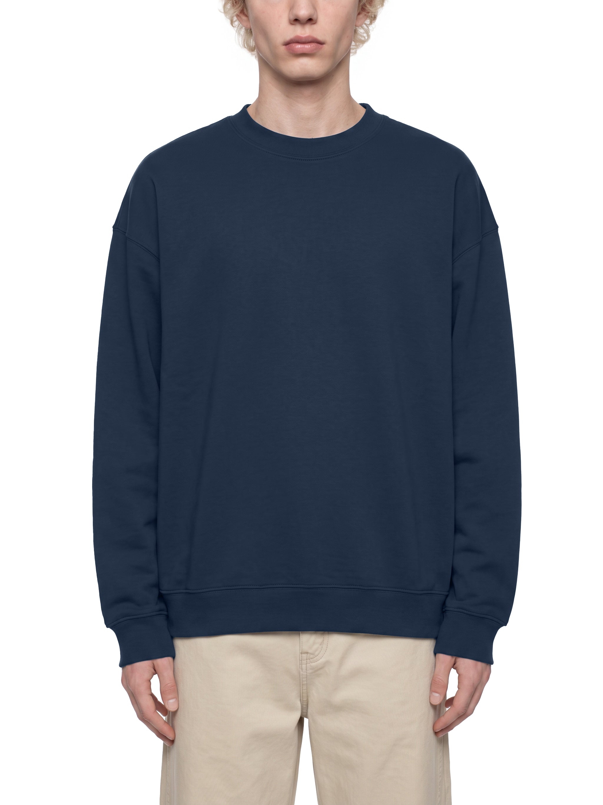 BLANKZ Heavyweight Crew 420 — Model wearing the garment, front view