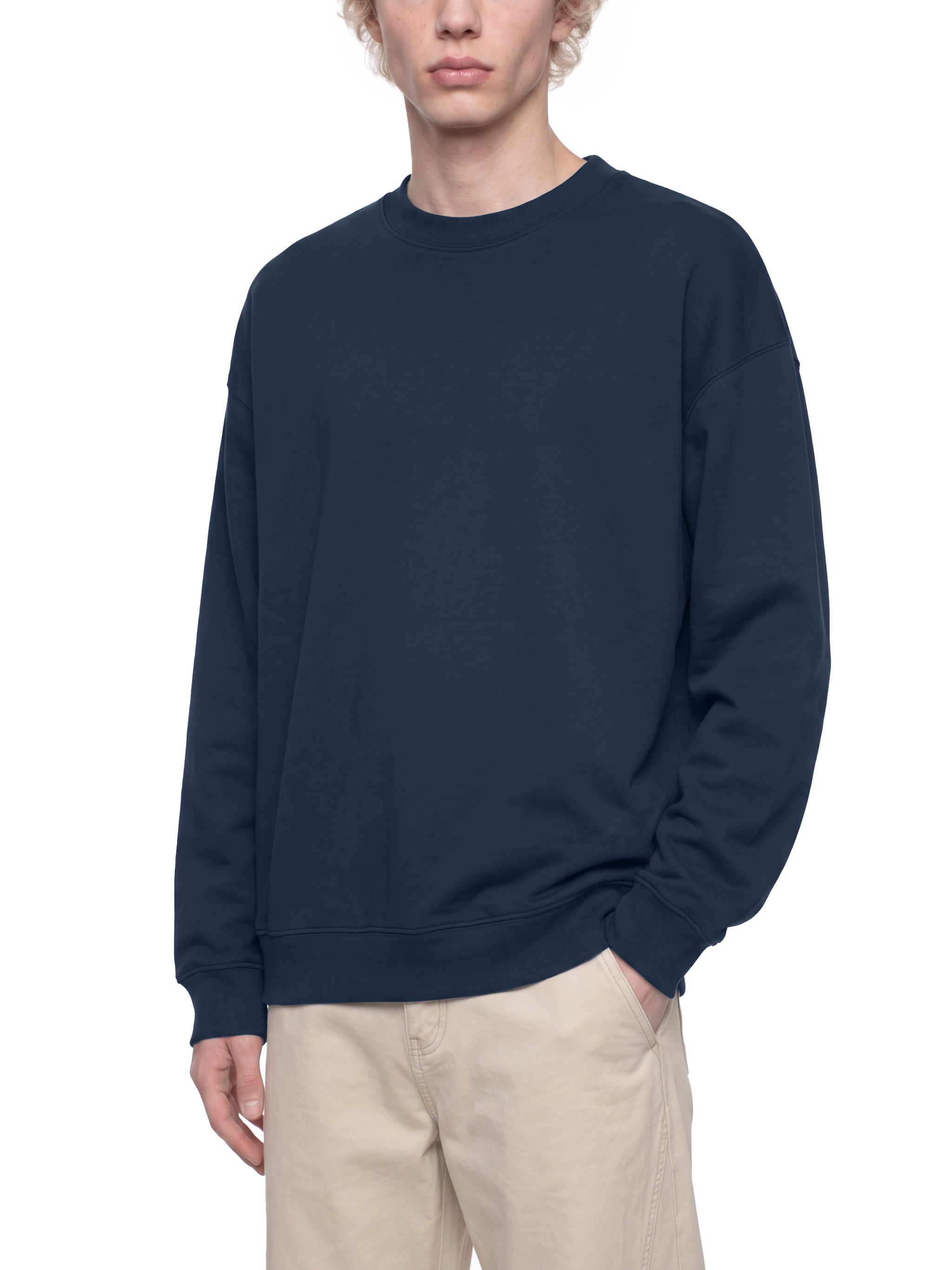 BLANKZ Heavyweight Crew 420 — Model wearing the garment, front view