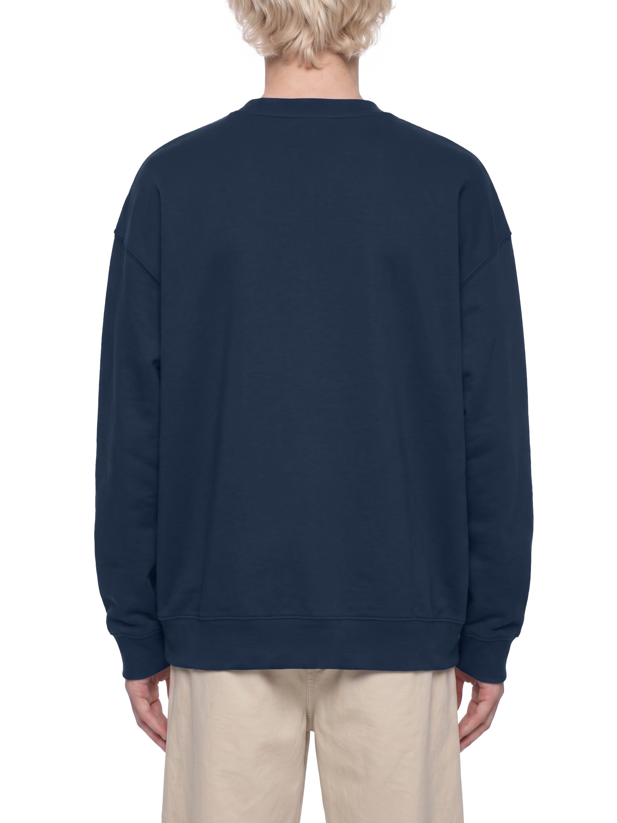 BLANKZ Heavyweight Crew 420 — Model wearing the garment, back view