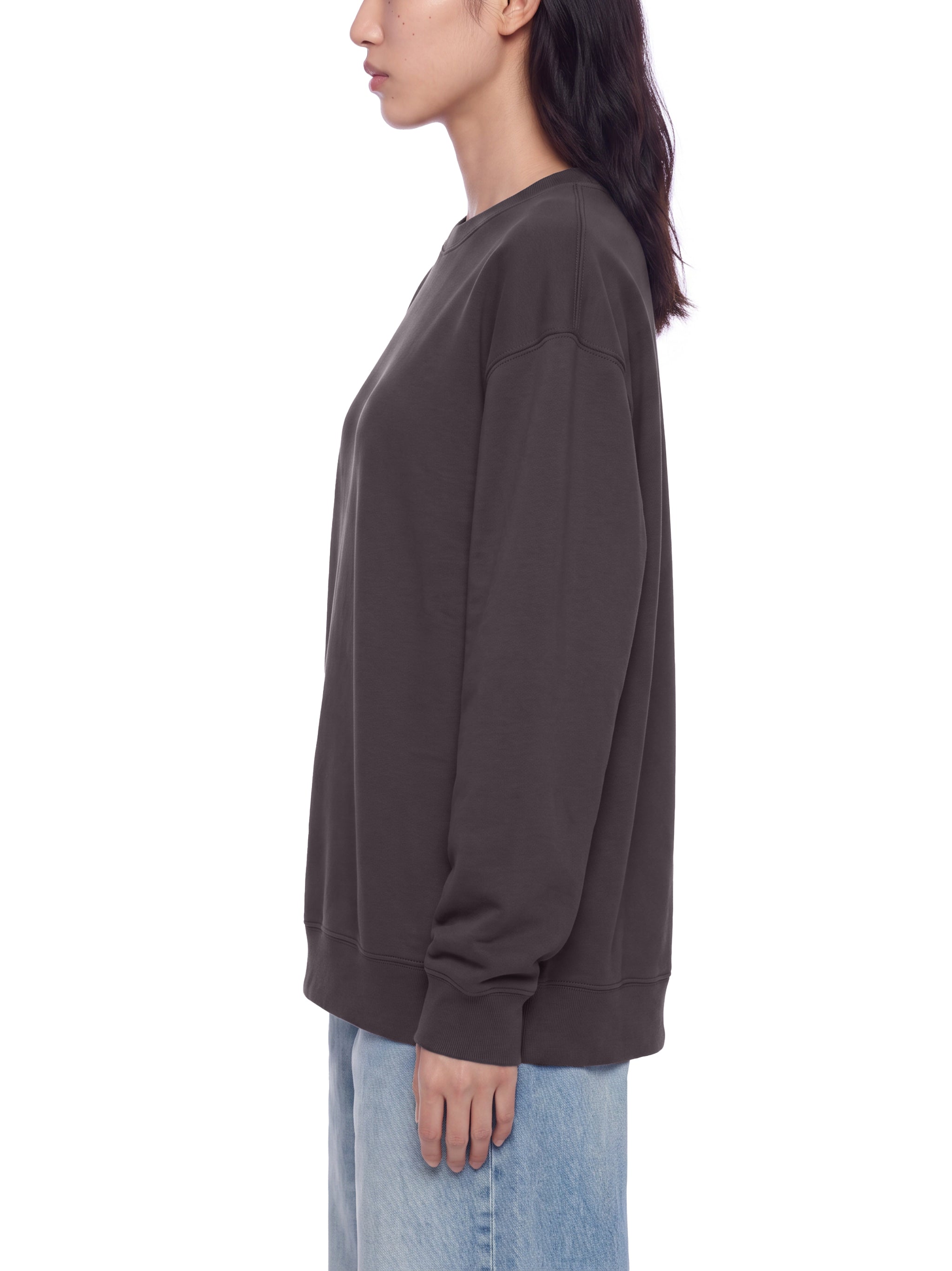 BLANKZ Heavyweight Crew 420 — Model wearing the garment, side view