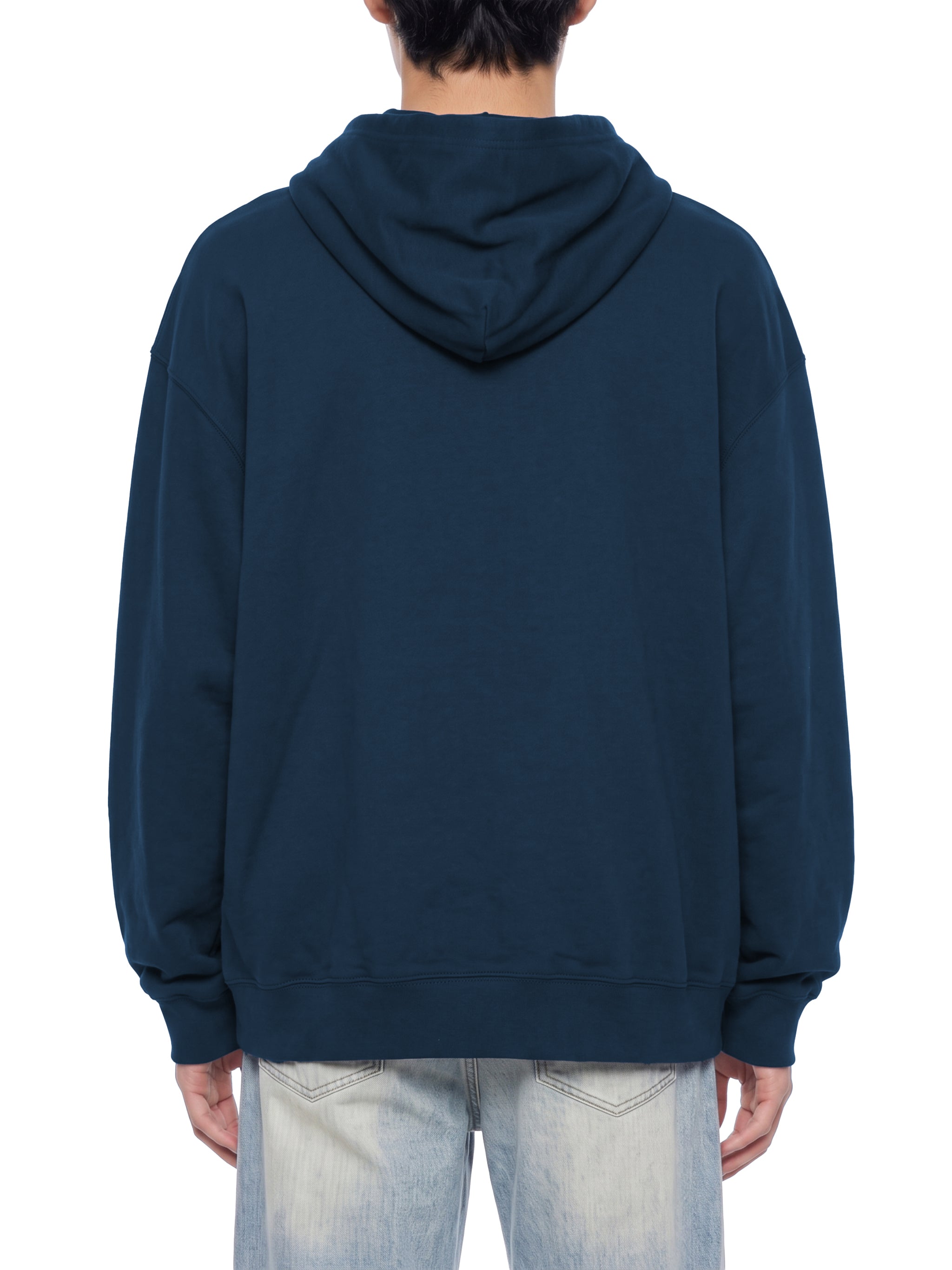 BLANKZ Heavyweight Zip Hoodie 420 — Model wearing the garment, back view
