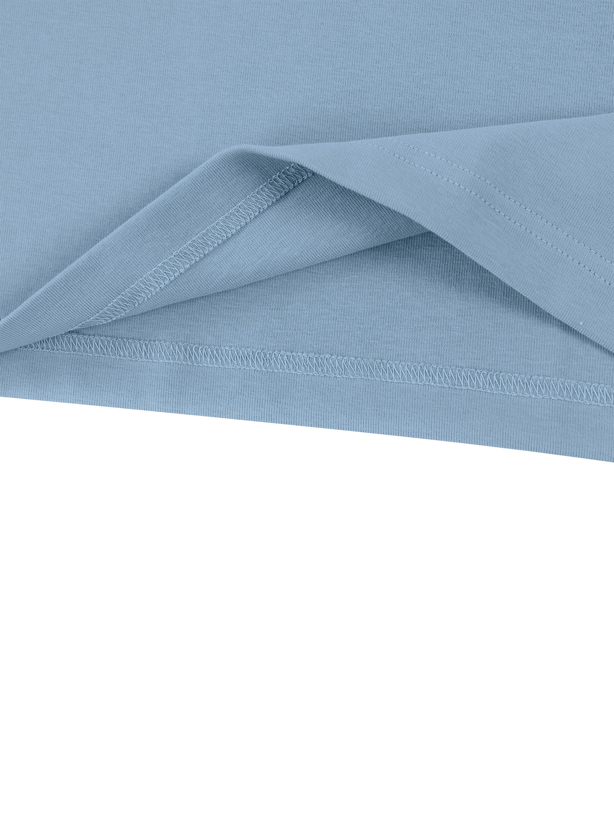 BLANKZ Heavy Slim Tee — Straight hem stitching detail