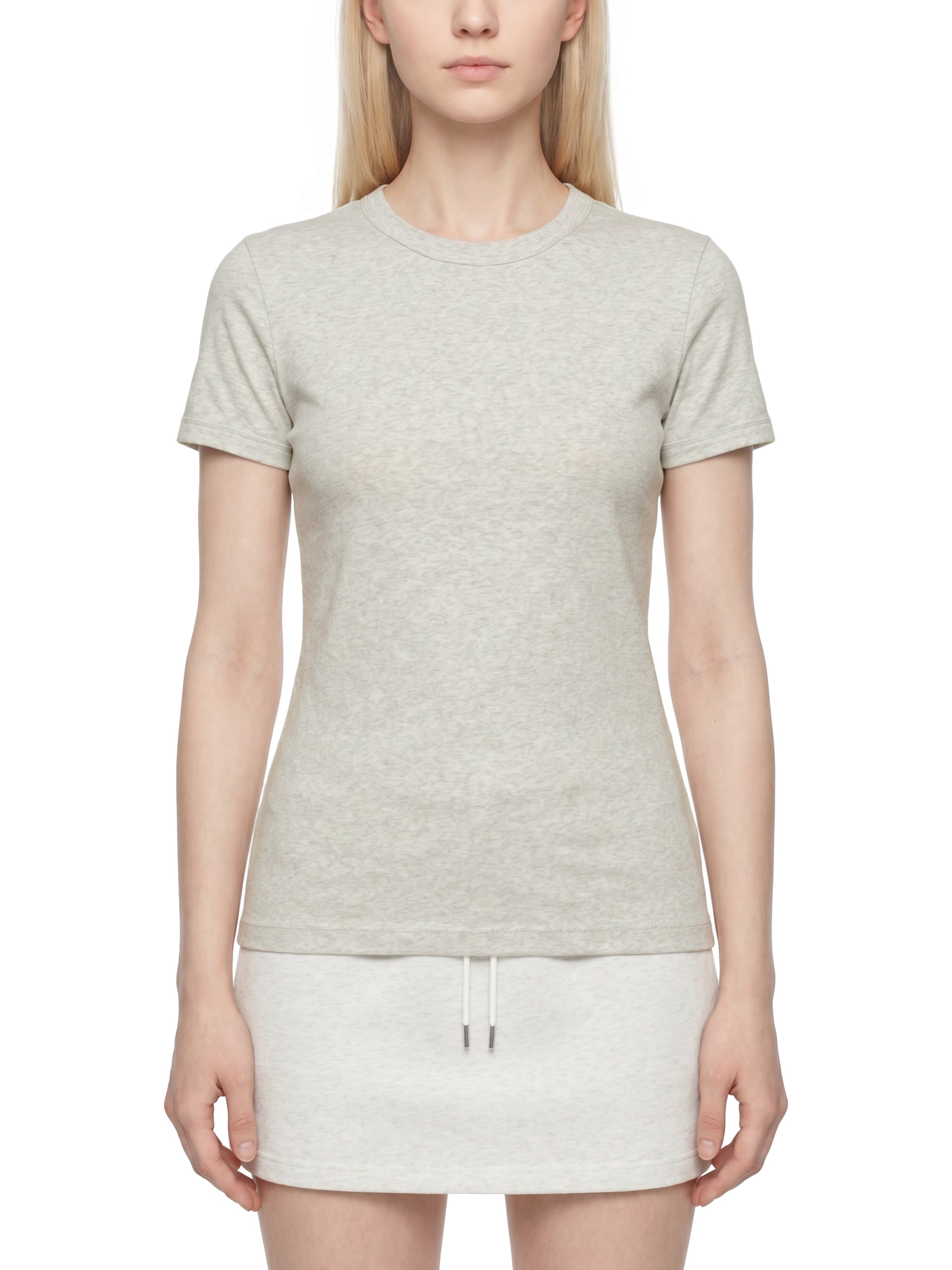 BLANKZ Heavy Slim Tee — Model wearing the tee, front view