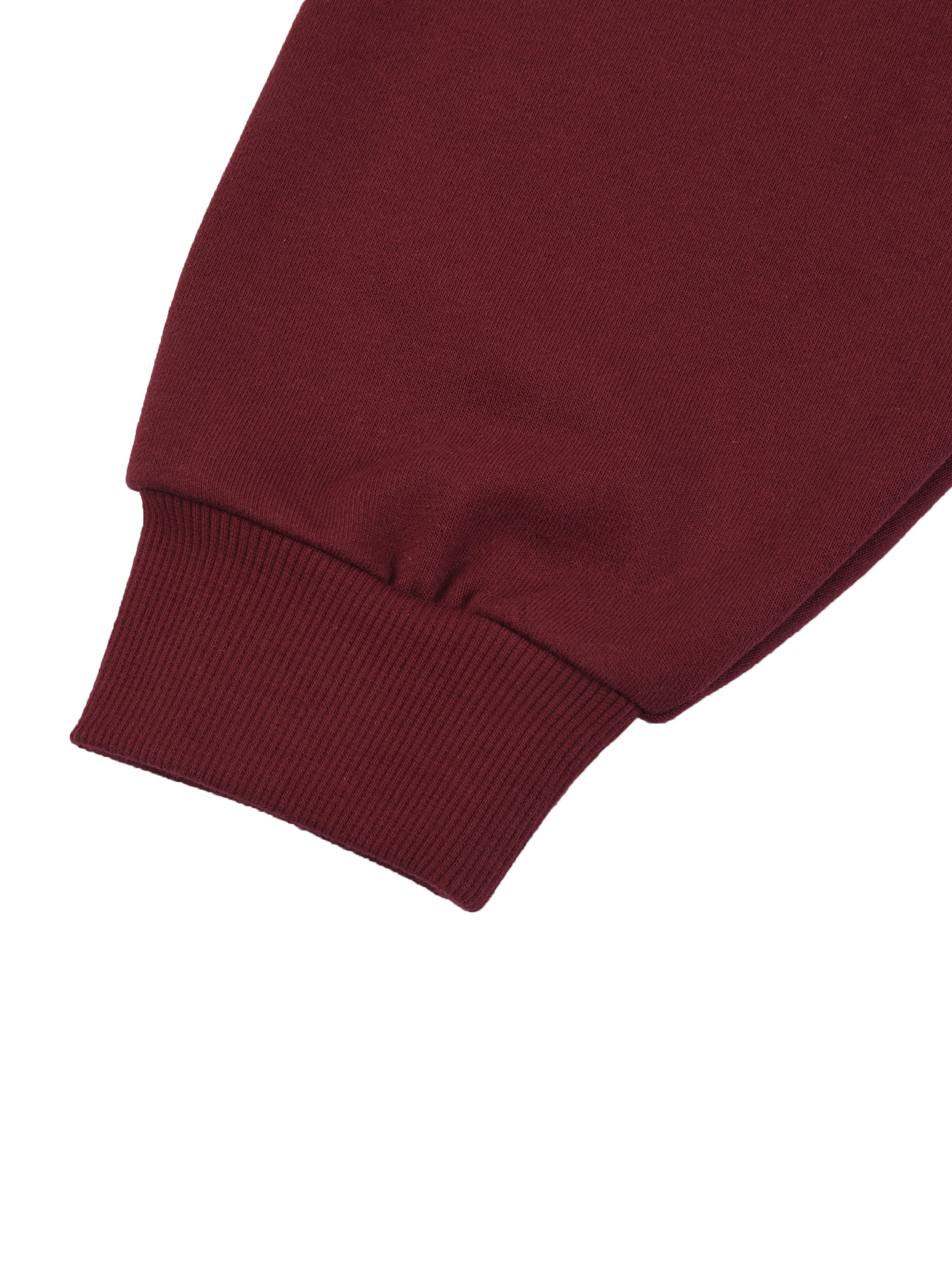 BLANKZ Heavy Loose Zip Hoodie — Dark Red — ribbed cuff