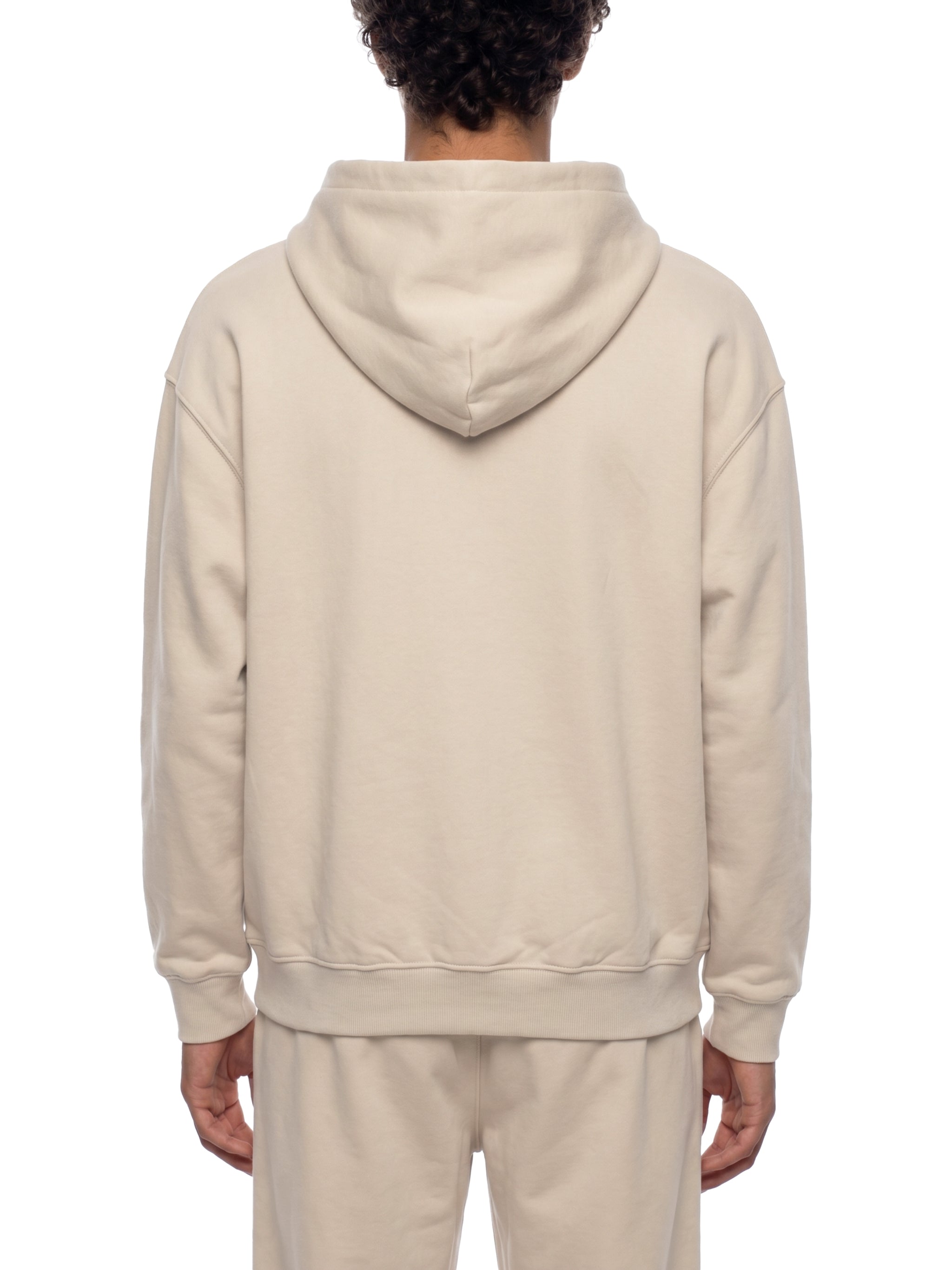 BLANKZ Heavy Loose Zip Hoodie — Apricot — worn back view
