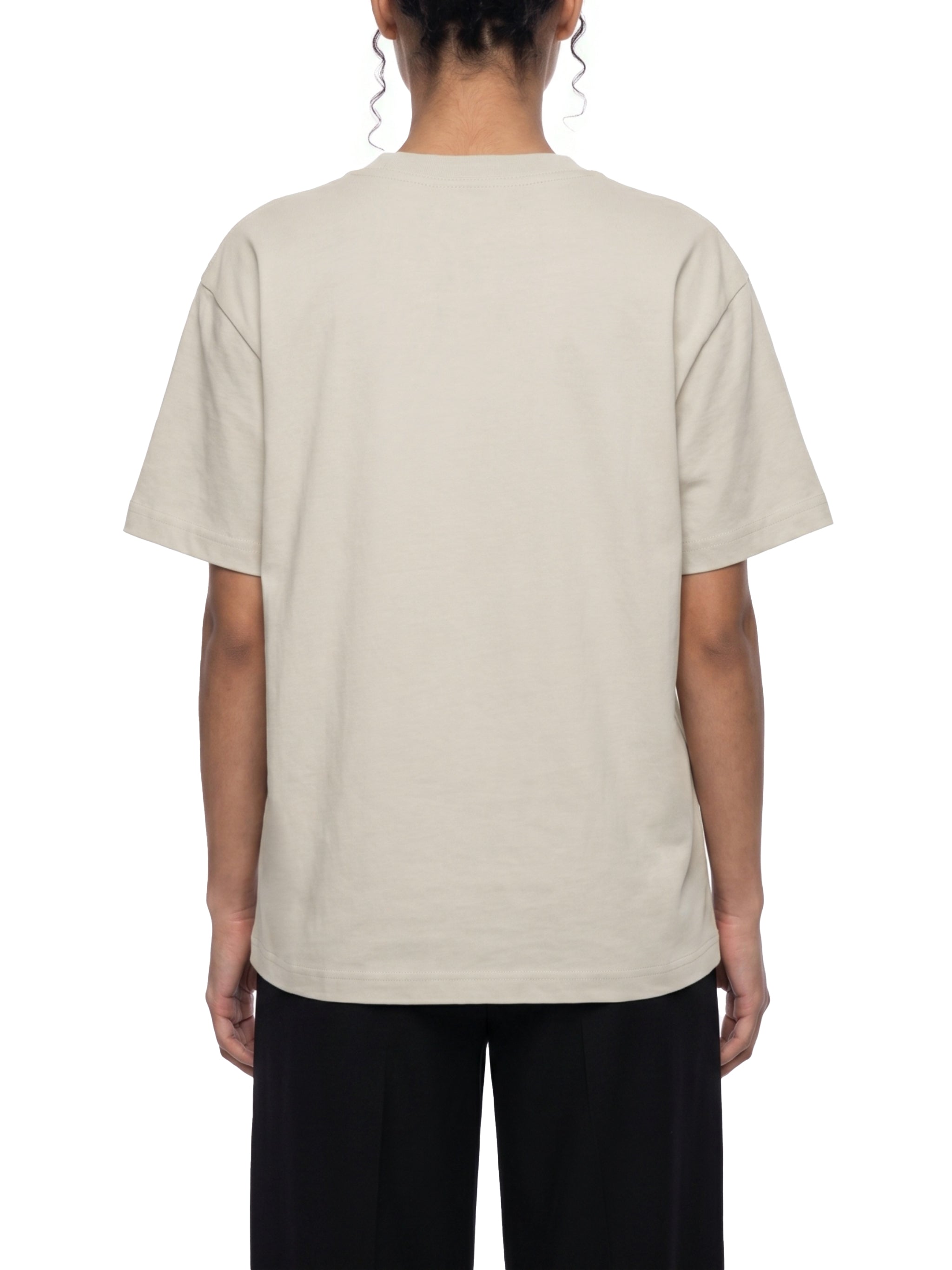 BLANKZ Midweight Cotton Tee — Light Gray, model back view