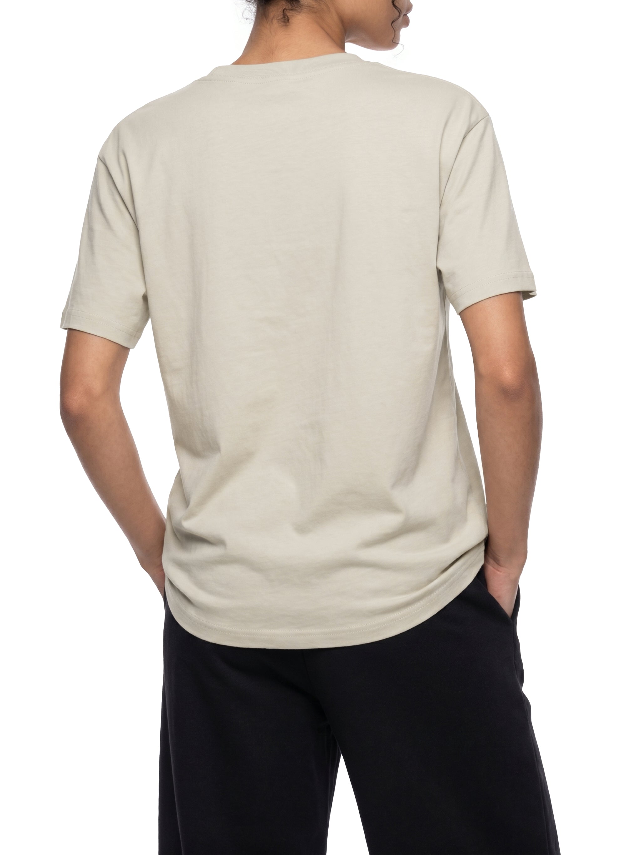 BLANKZ Midweight Cotton Tee — Light Gray, model front styling view