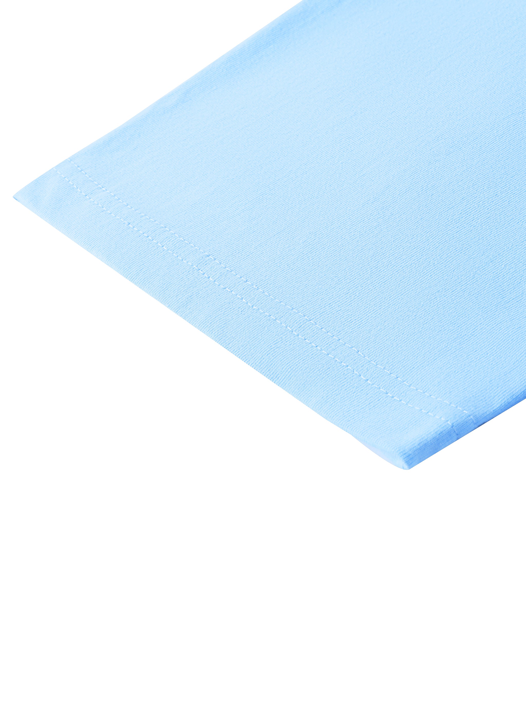 BLANKZ Midweight Cotton Tee — Sky Blue, sleeve and shoulder seam detail