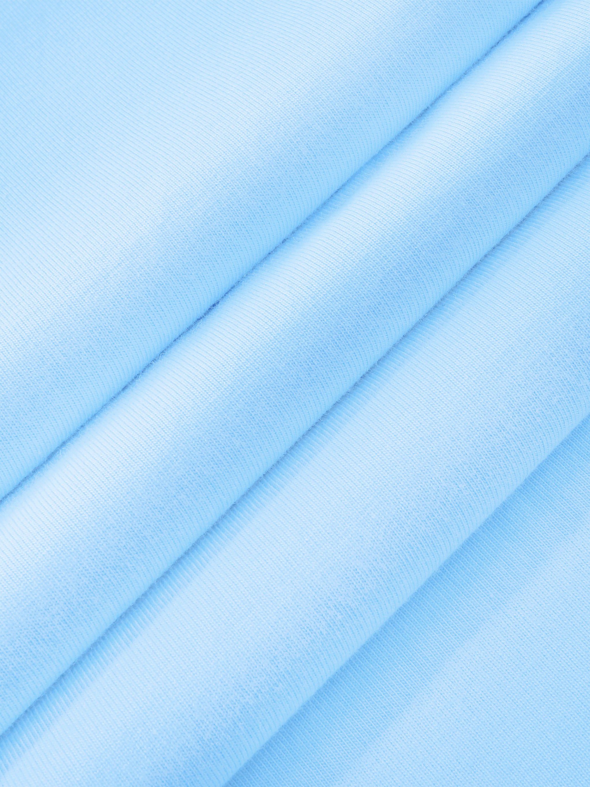 BLANKZ Midweight Cotton Tee — Sky Blue, cotton fabric texture detail