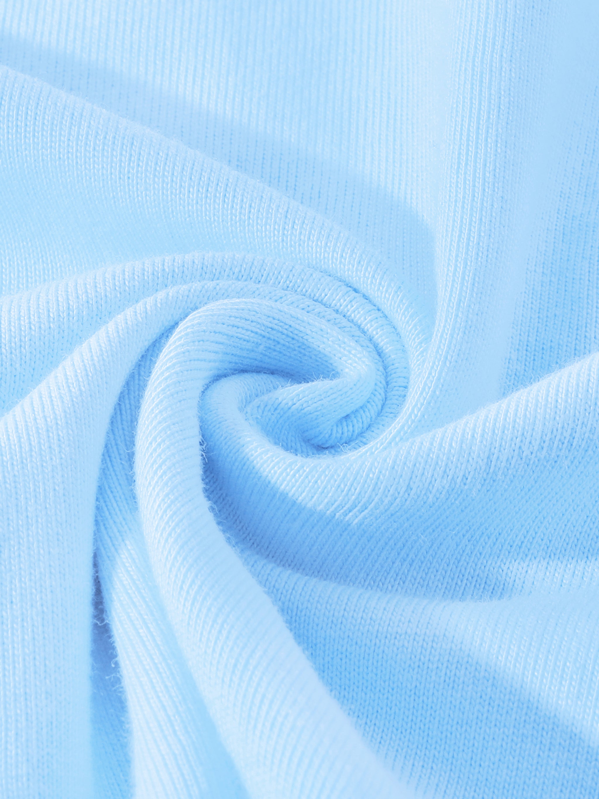 BLANKZ Midweight Cotton Tee — Sky Blue, fabric drape detail