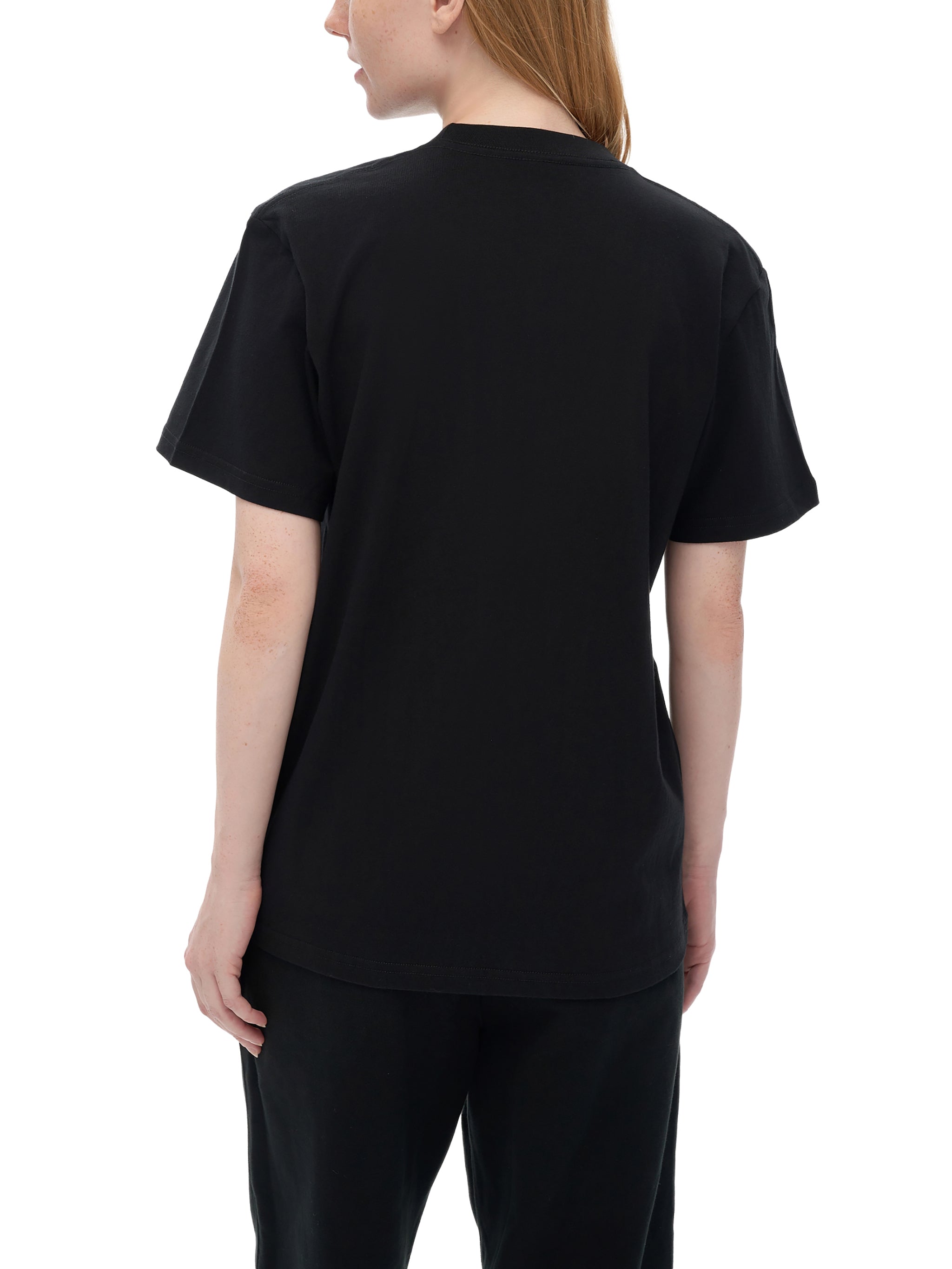BLANKZ Seamless Cotton Tee — Black, model back view