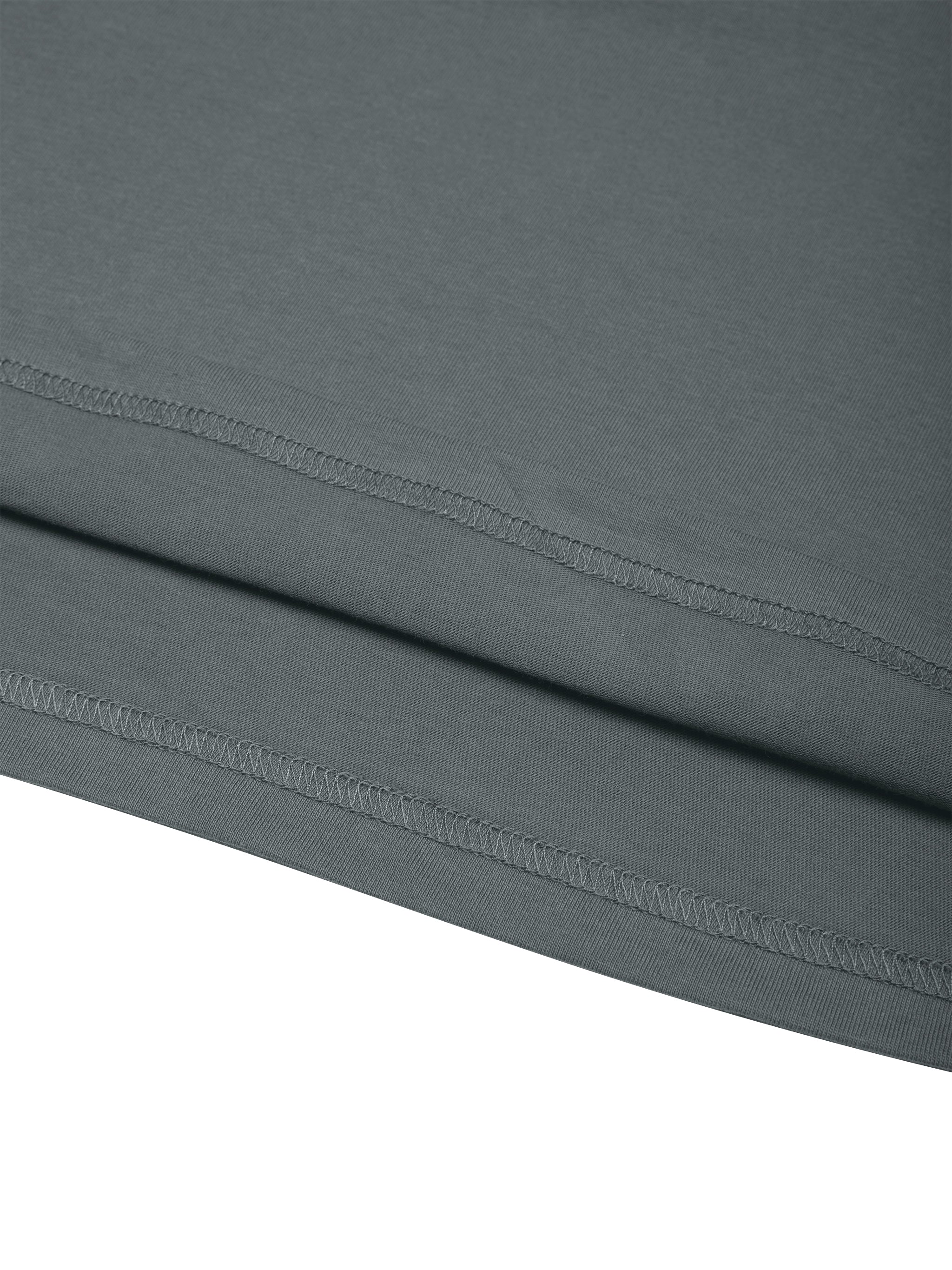 BLANKZ Seamless Cotton Tee — Gray, hem stitching detail