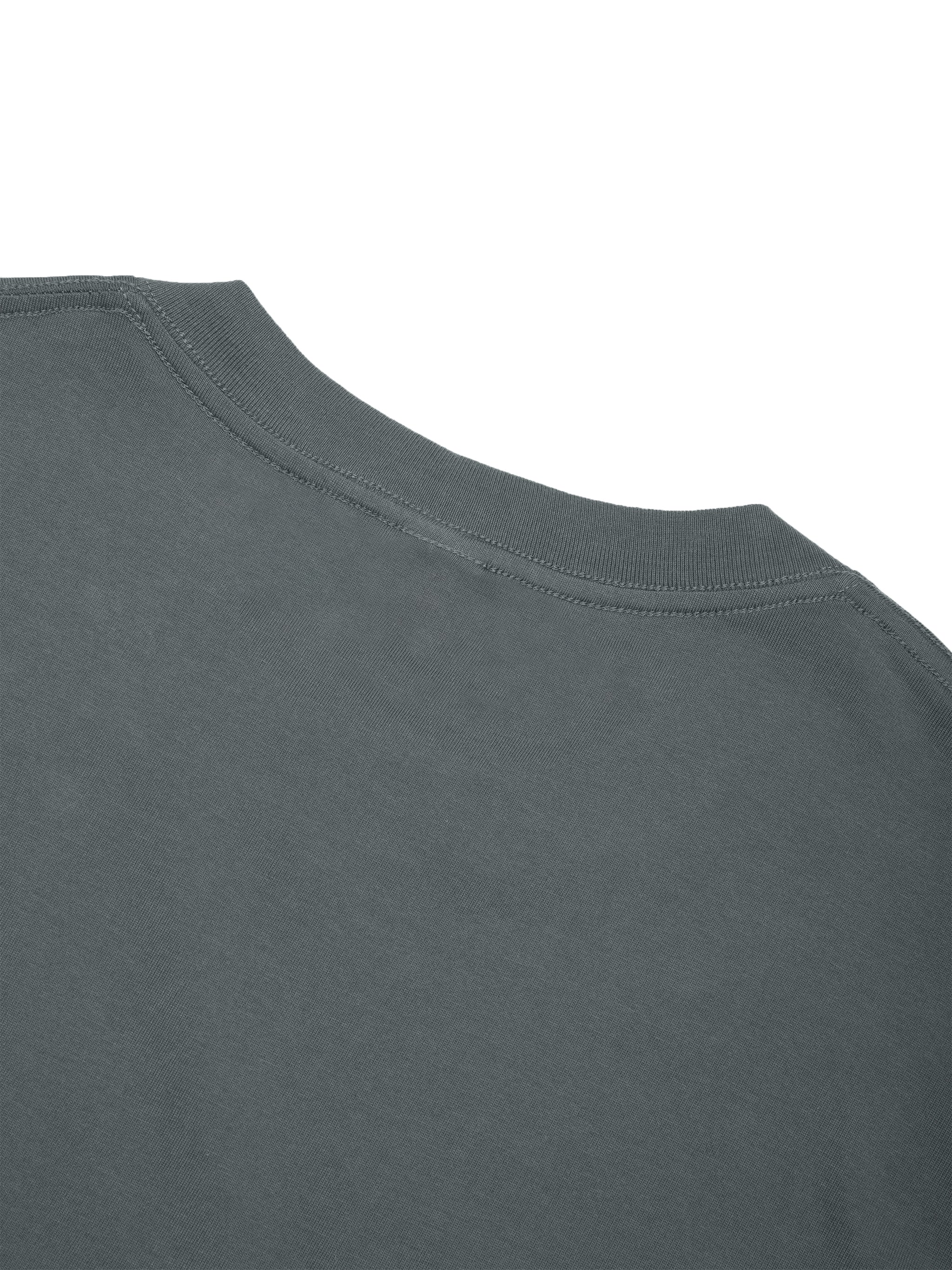 BLANKZ Seamless Cotton Tee — Gray, back neckline detail