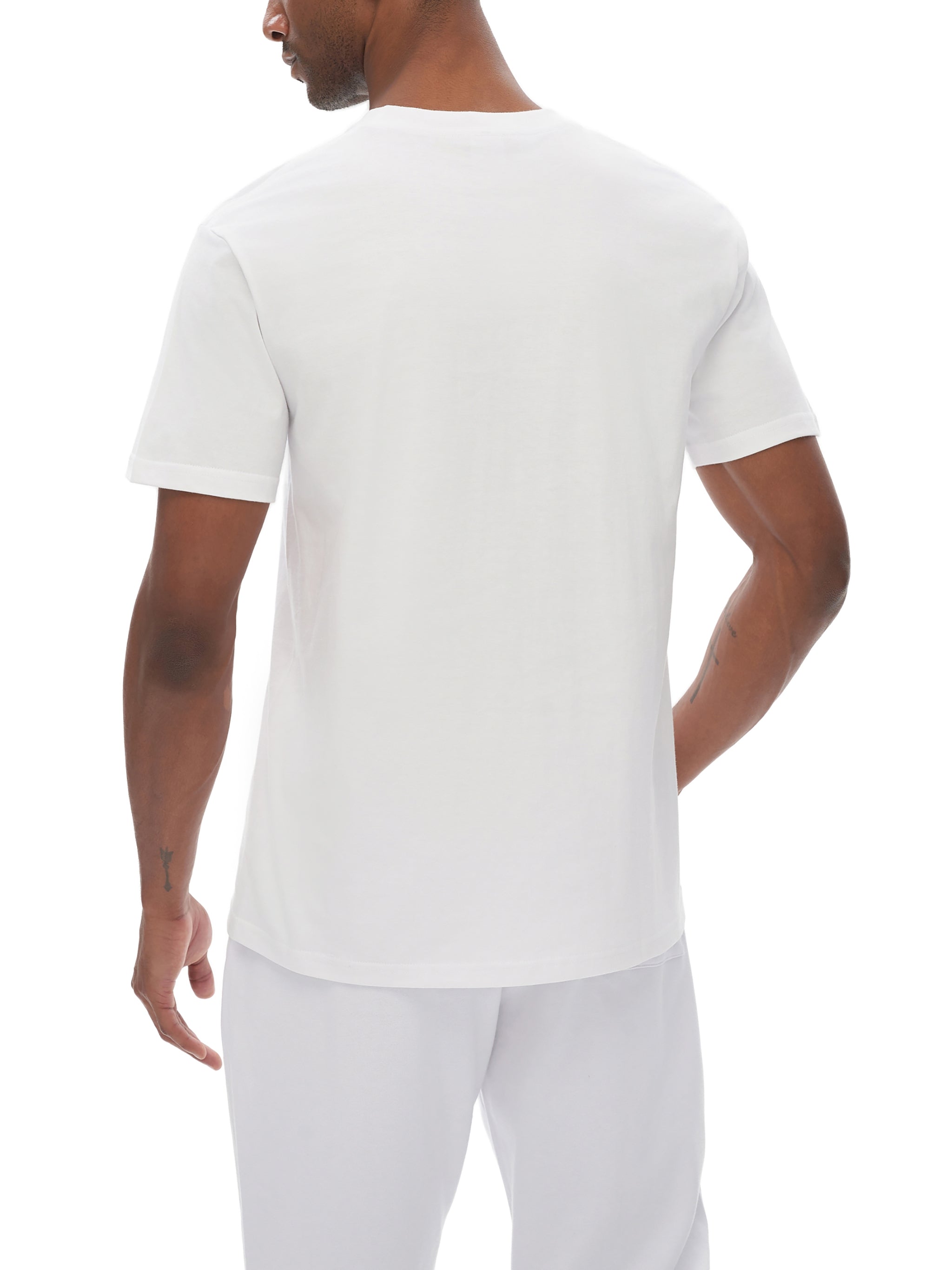 BLANKZ Seamless Cotton Tee — White, model styling view